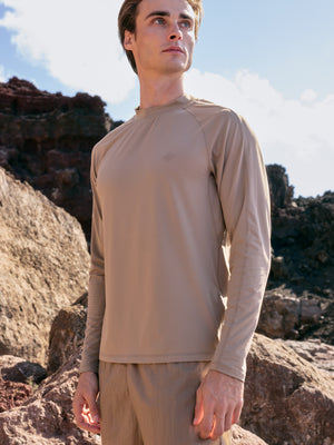 LONG SLEEVE TRAINING TOP - SAND