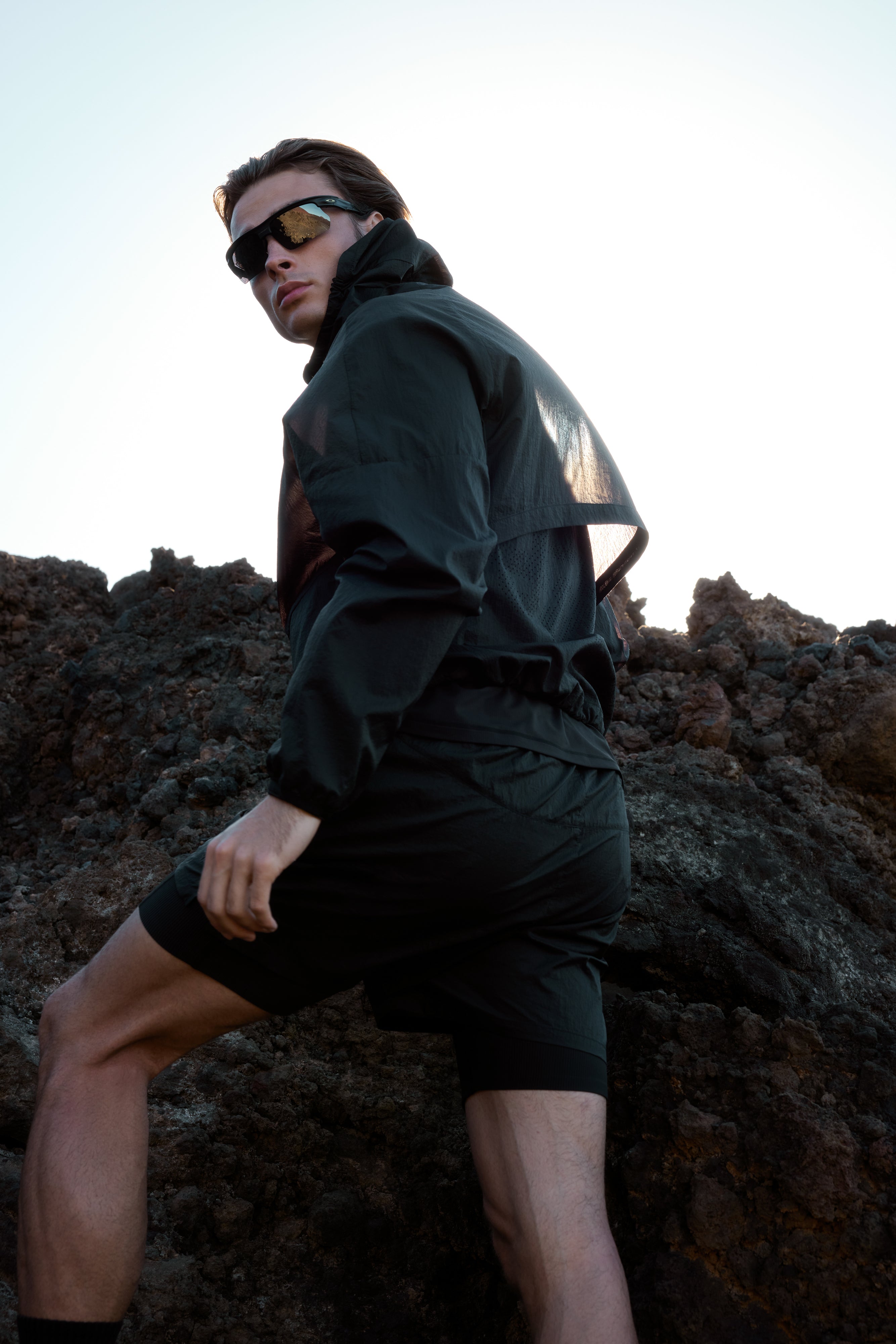 TRANSLUCENT WINDBREAKER - BLACK