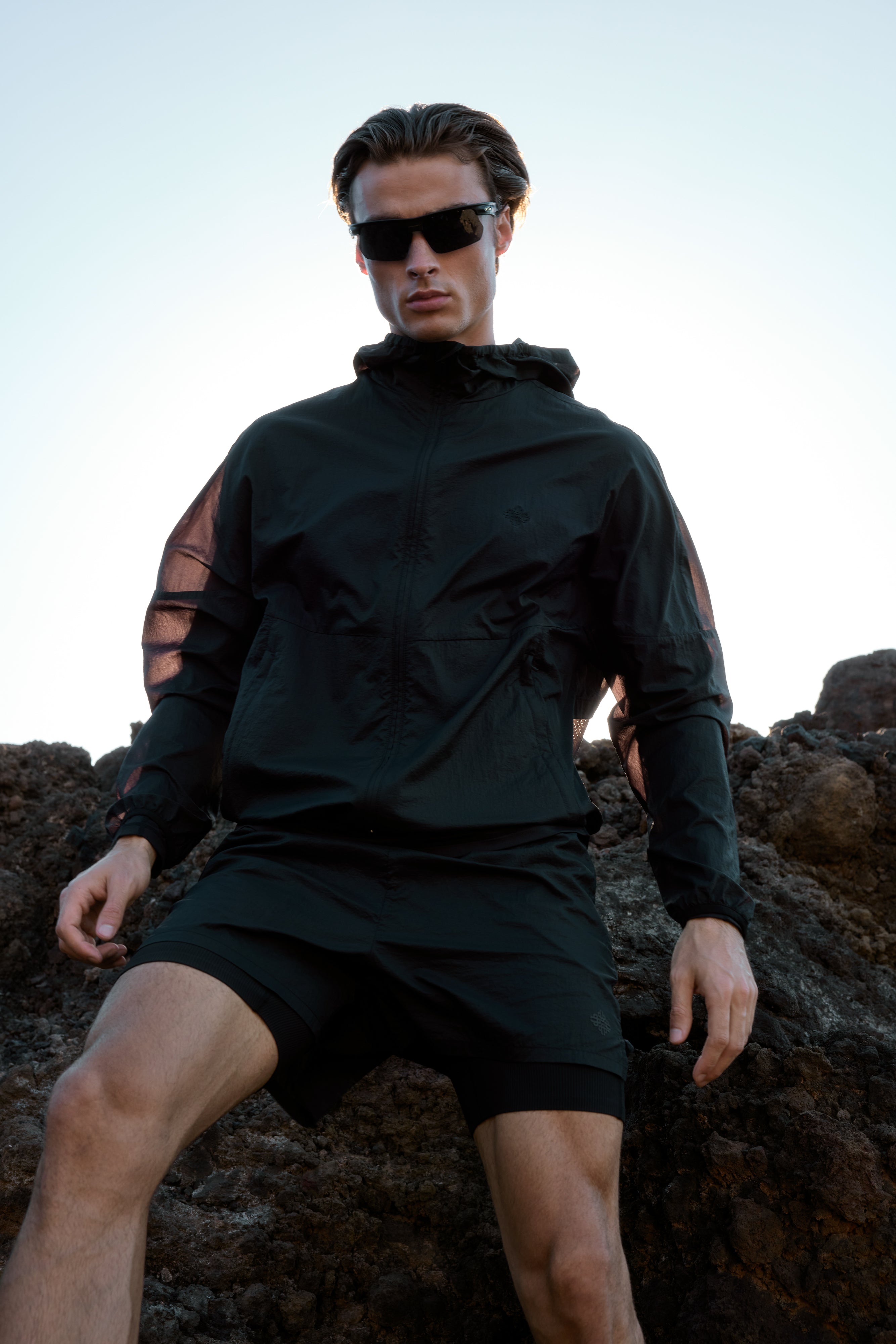 TRANSLUCENT WINDBREAKER - BLACK