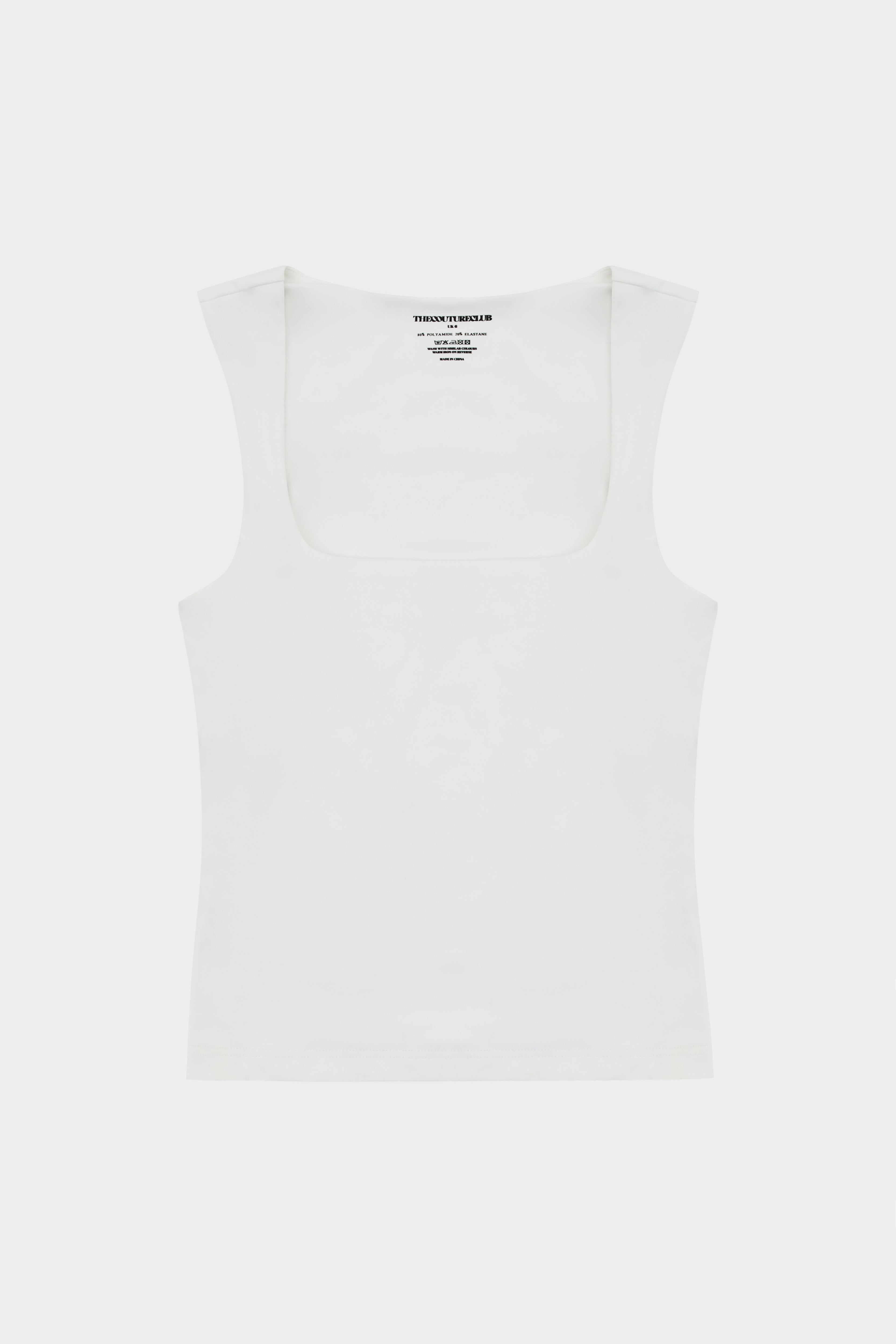 SCULPTING STRETCH SCOOP NECK TOP - WHITE
