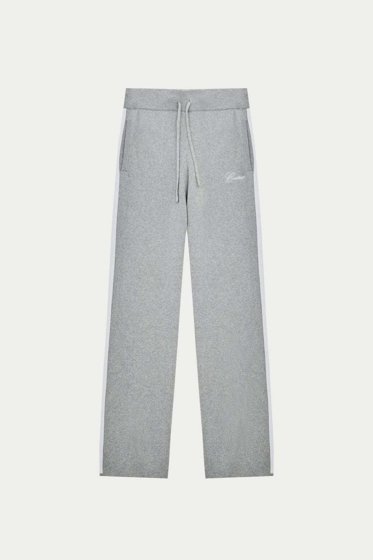 Side Stripe Knitted Jogger - Grey Marl