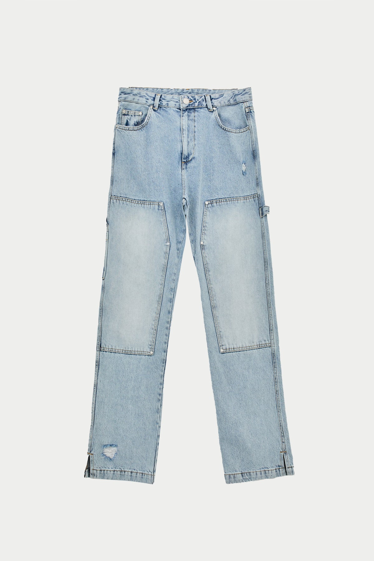 Denim Rivet Detail Carpenter Jeans - Blue Wash