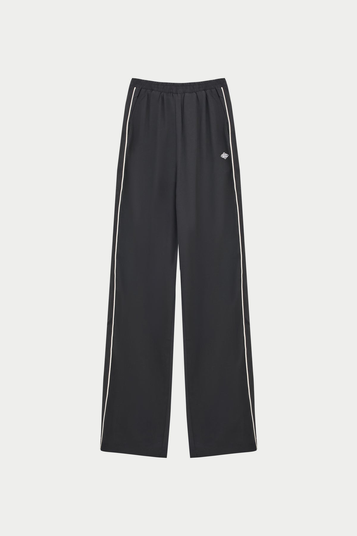 Emblem Piped Straight Leg Joggers - Black
