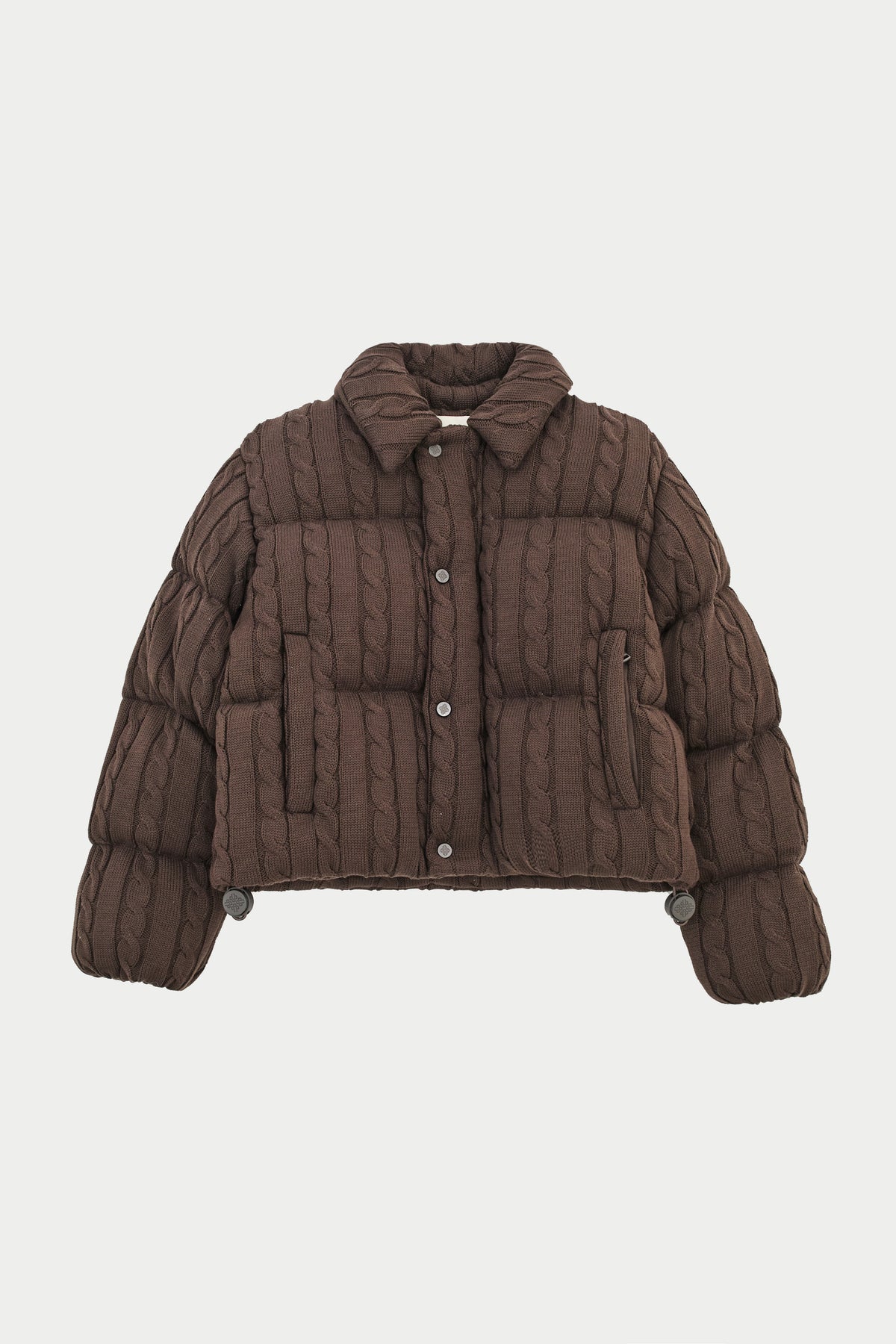 Cable Knitted Puffer - Brown