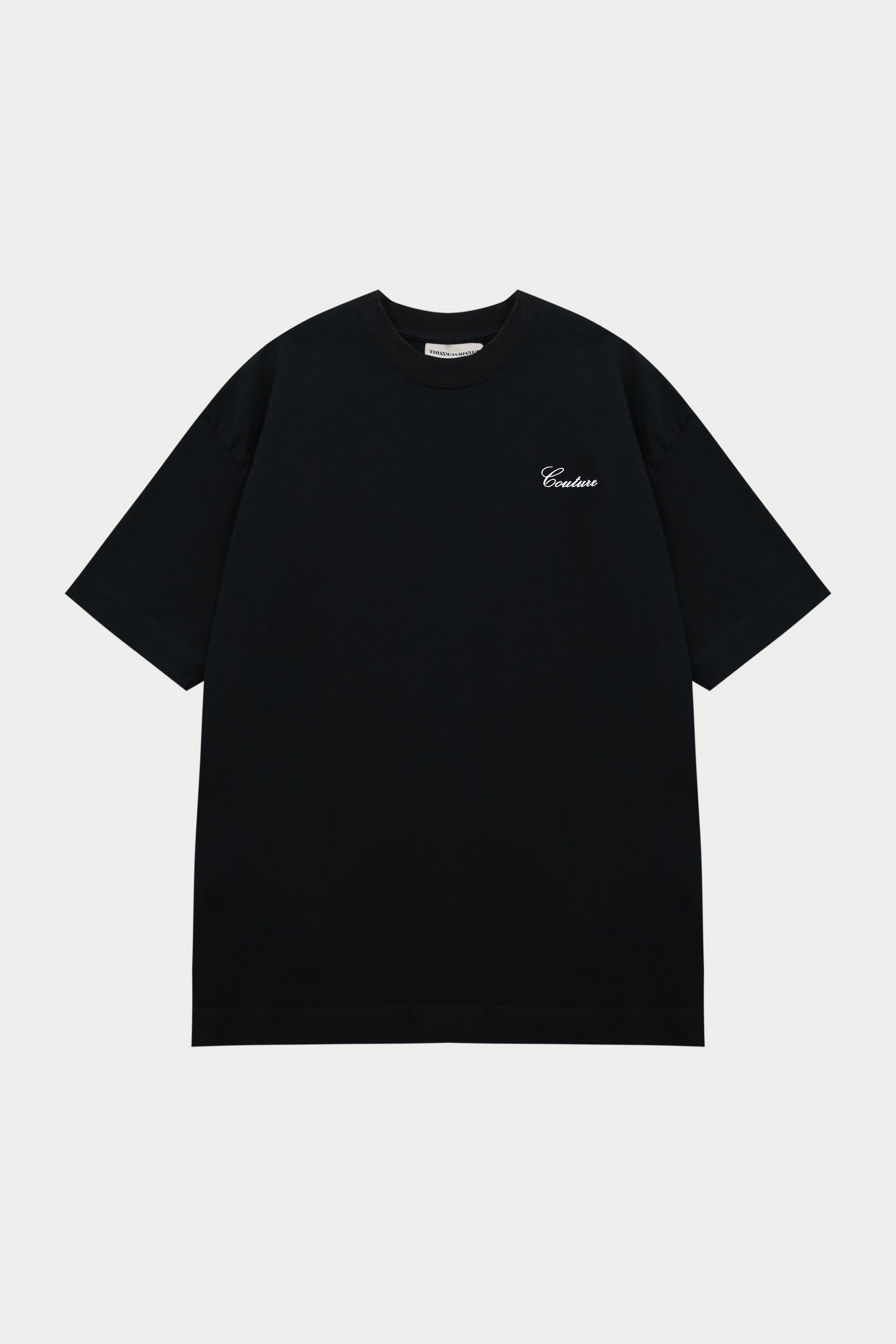 Script Embroidered T-Shirt - Black