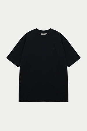 TONAL EMBLEM RELAXED T-SHIRT - BLACK