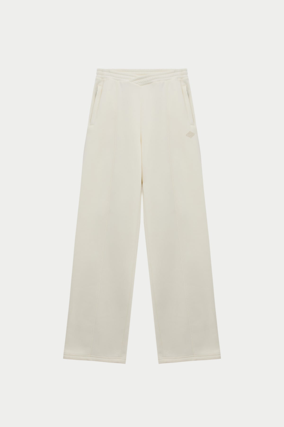 Seam Detail Crossover Waistband Joggers - Off White