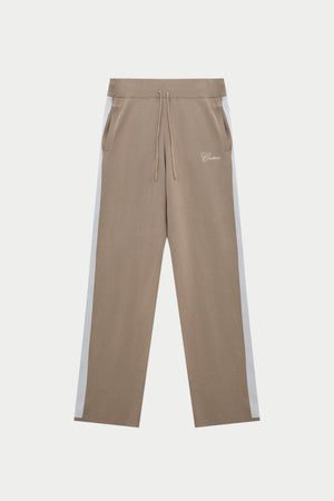 SIDE STRIPE KNITTED JOGGER - BEIGE