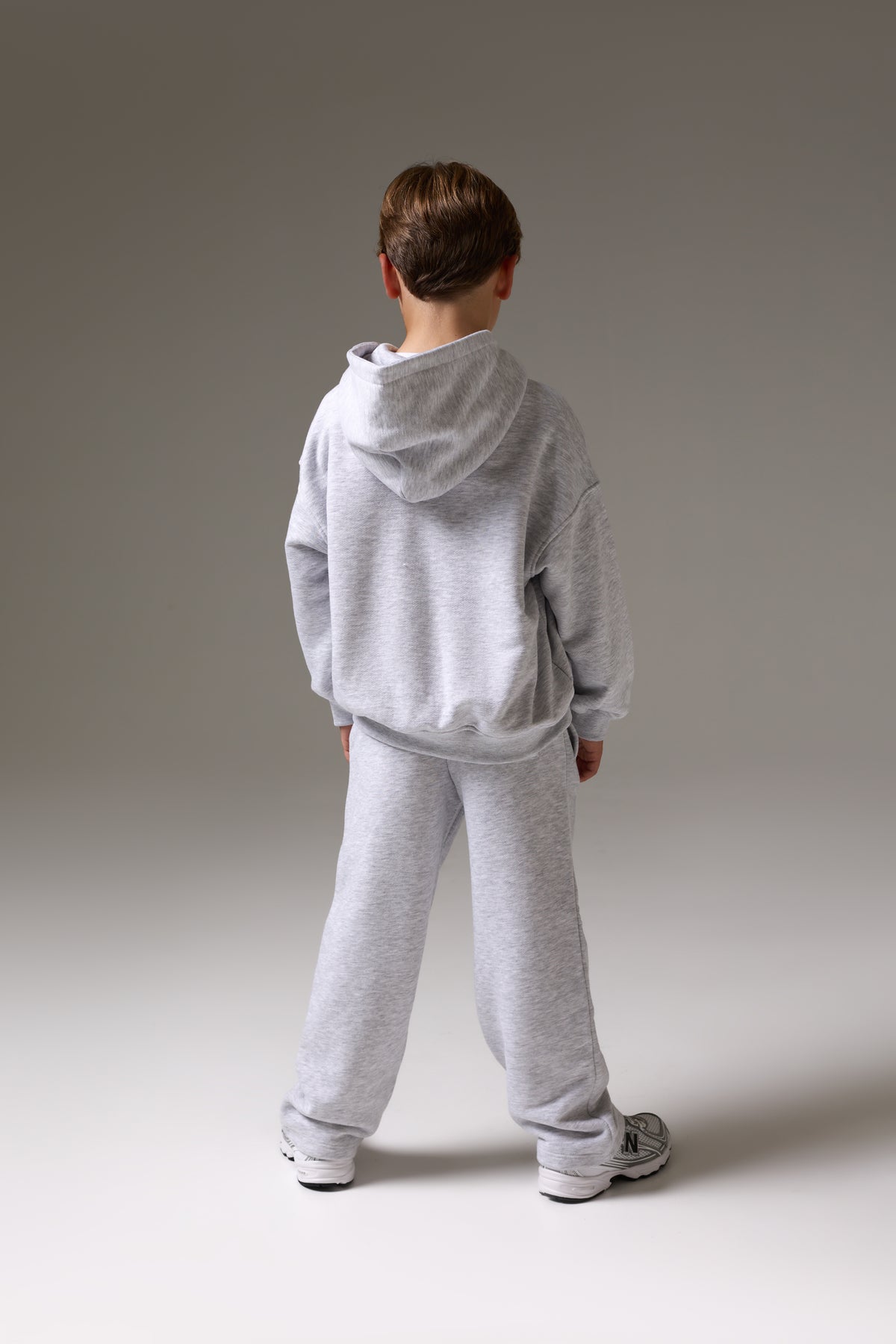 JUNIOR MONOGRAM EMBLEM APPLIQUE JOGGERS - GREY MARL