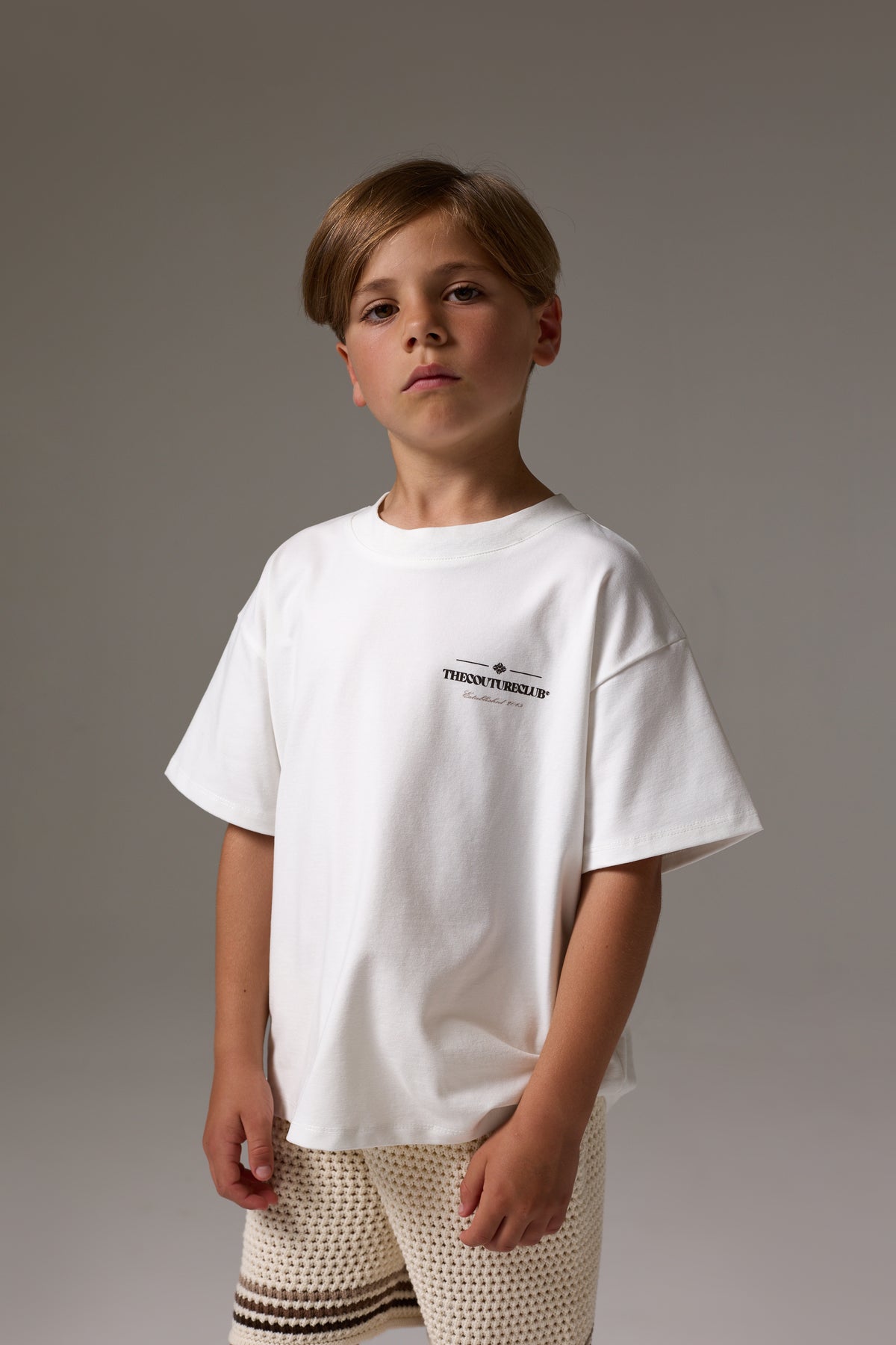 JUNIOR COPYRIGHT MULTI GRAPHIC T-SHIRT - OFF WHITE