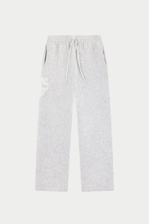 MONOGRAM FLUFFY KNIT JOGGERS - GREY MARL