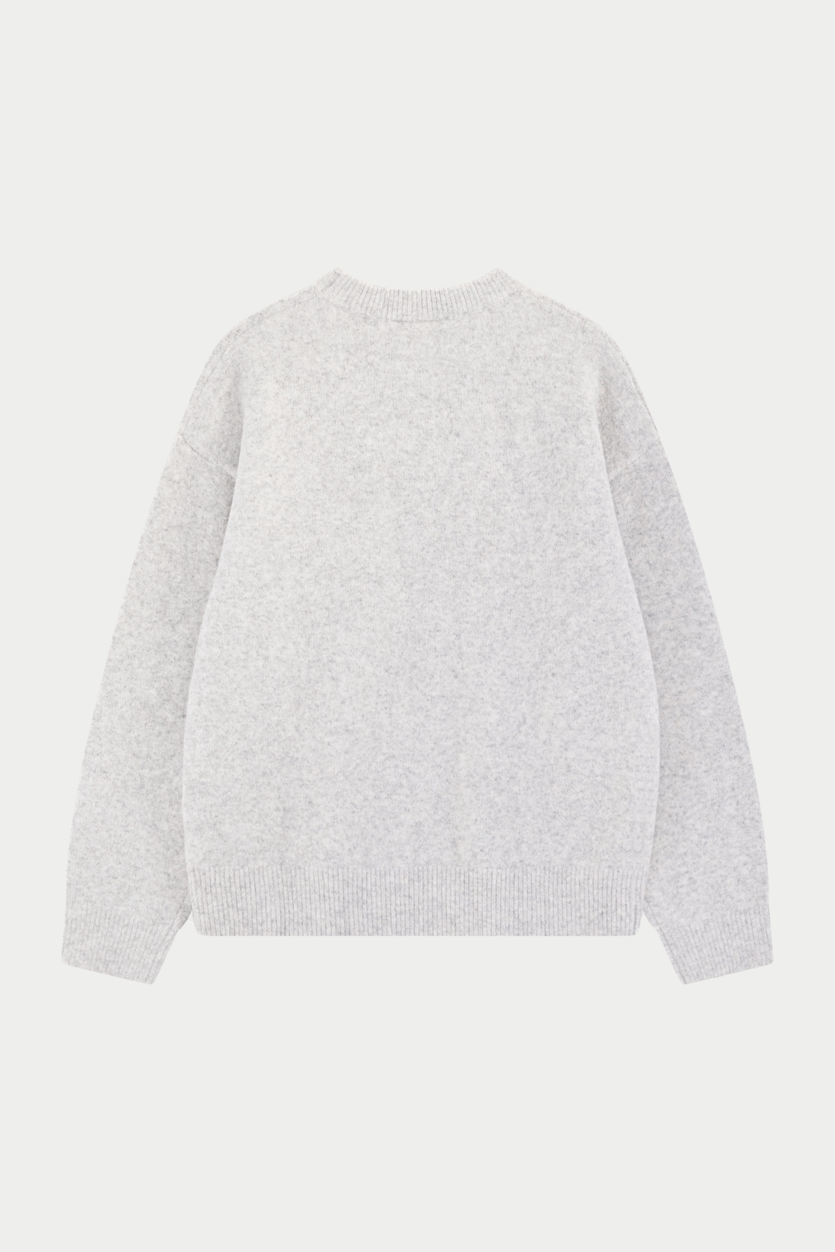 MONOGRAM FLUFFY KNIT CREW - GREY MARL