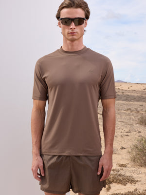 SHORT SLEEVE TRAINING TOP - BROWN