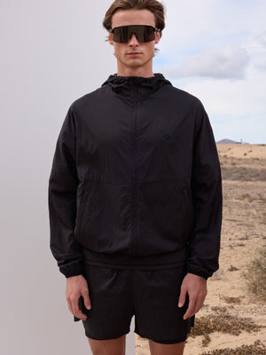TRANSPARENT WINDBREAKER - BLACK