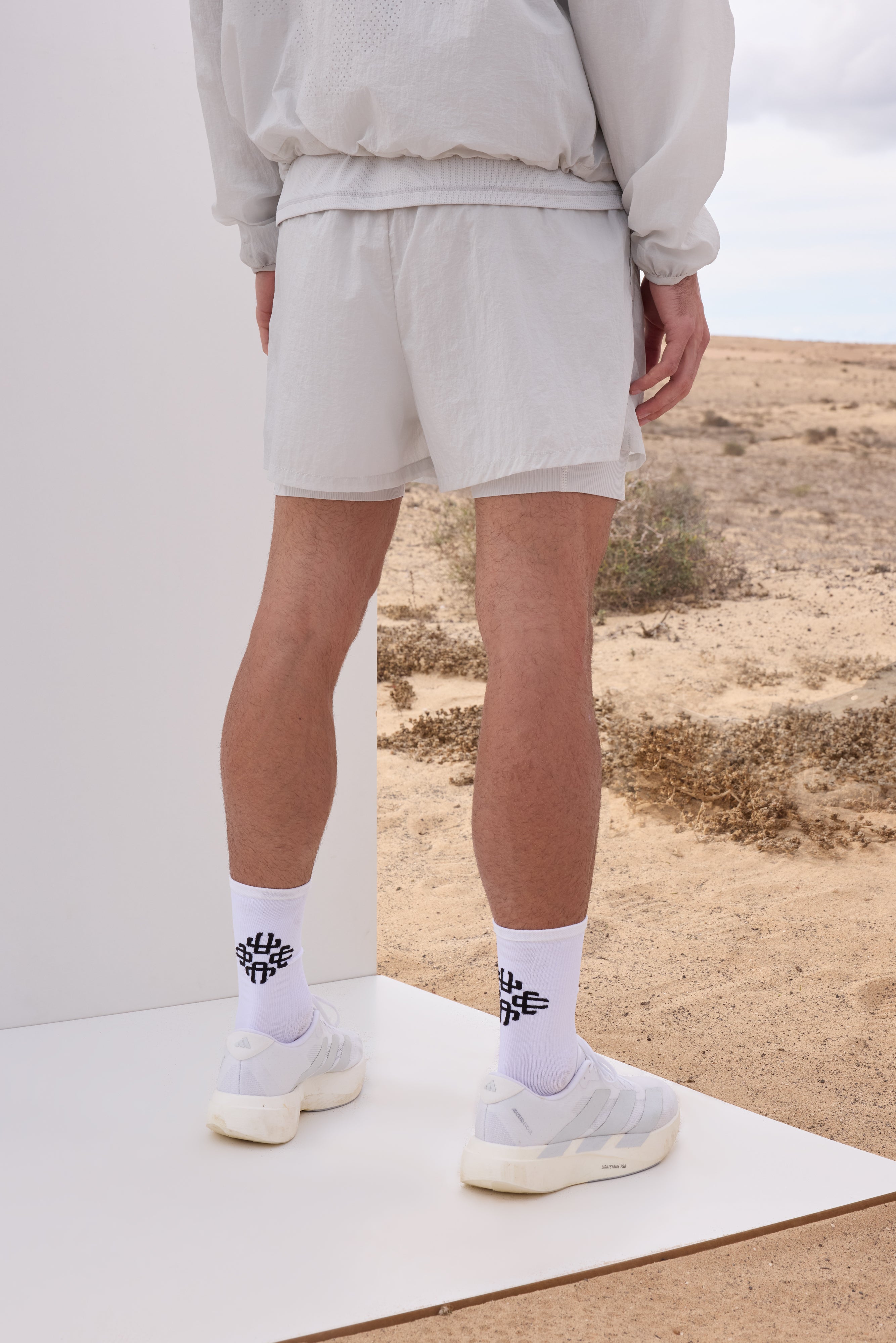 2-1 TRANSLUCENT RUN SHORT - WHITE