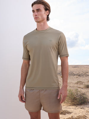 SHORT SLEEVE TRAINING TOP - KHAKI