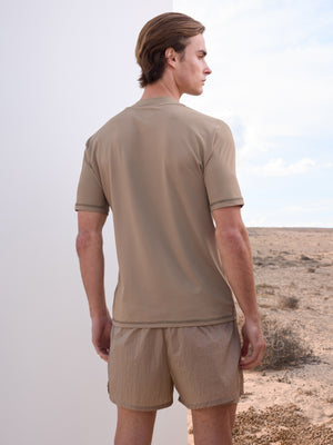 SHORT SLEEVE TRAINING TOP - SAND