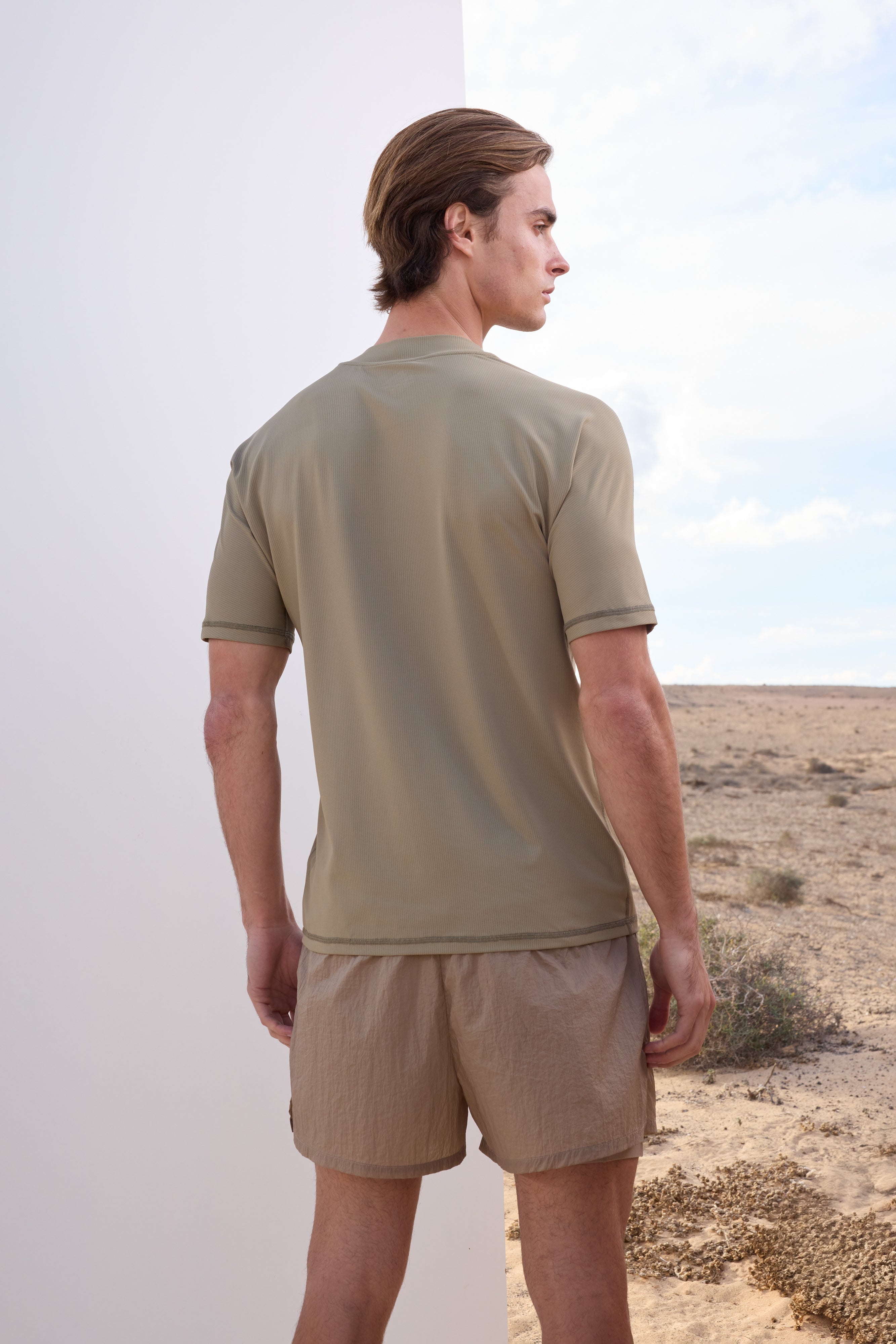 SHORT SLEEVE TRAINING TOP - KHAKI