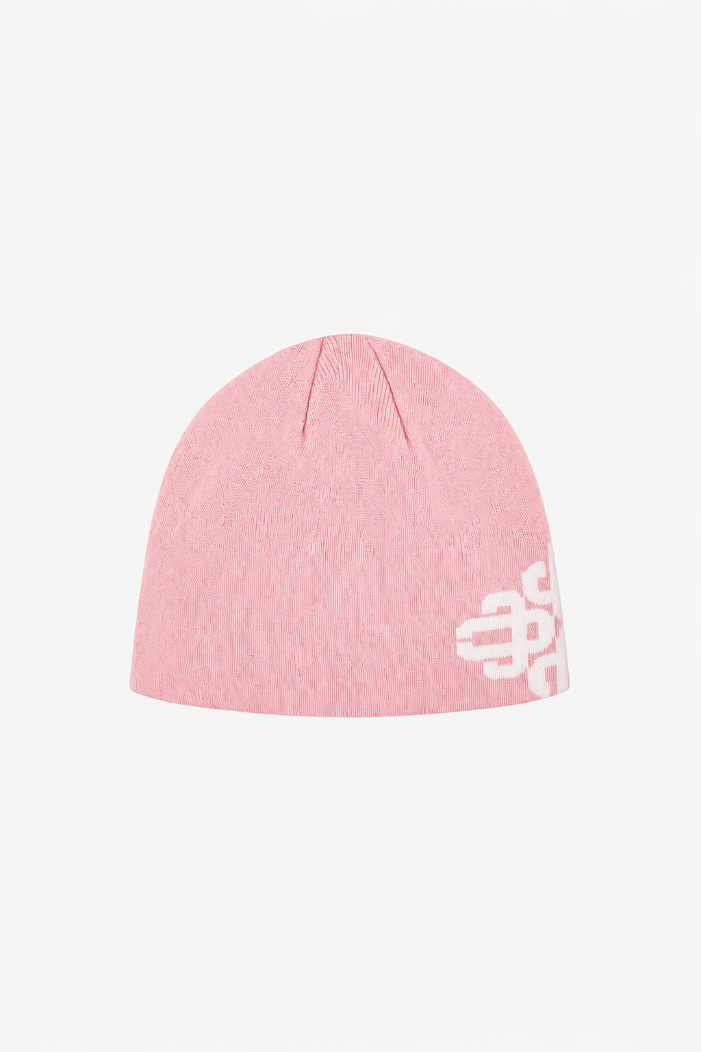 TONAL INTARSIA EMBLEM BEANIE - PINK