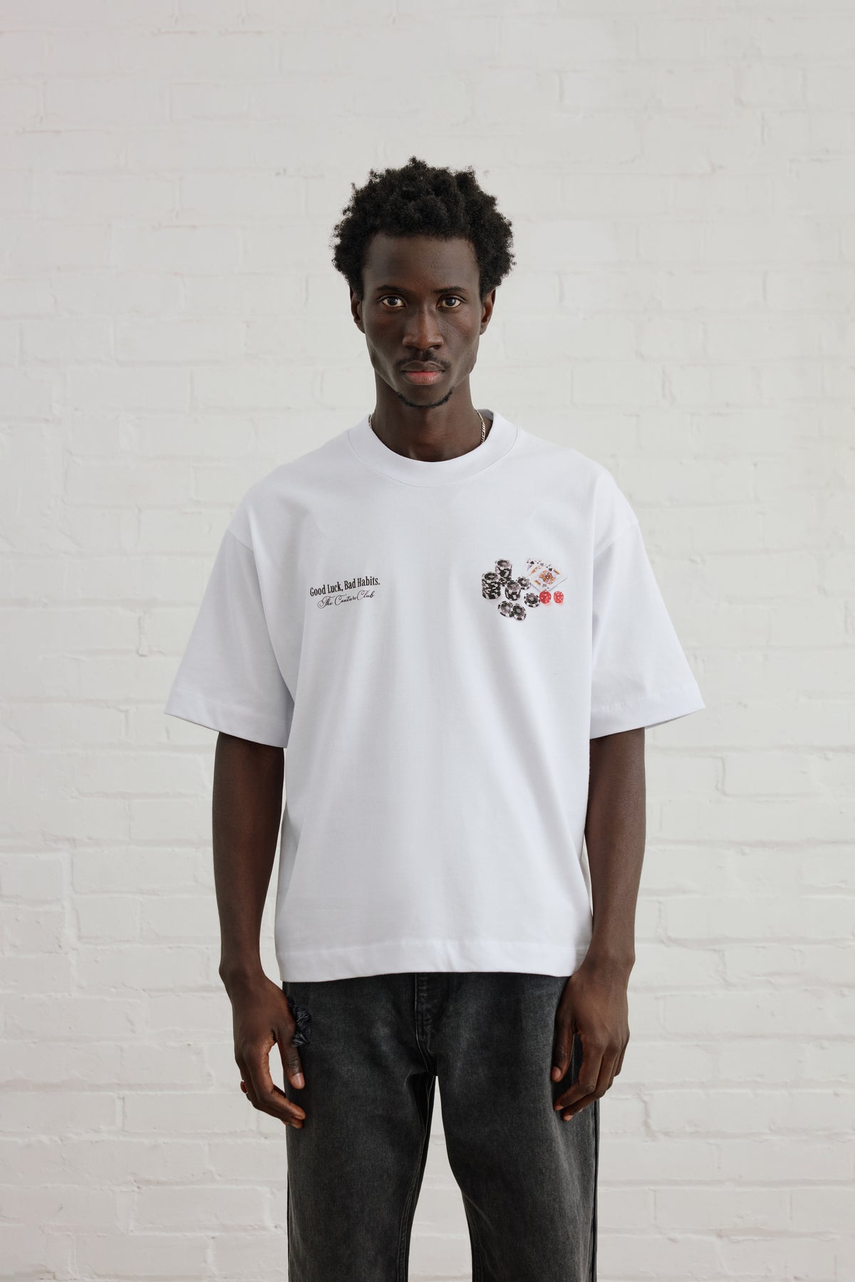 BAD HABITS GRAPHIC T-SHIRT - WHITE