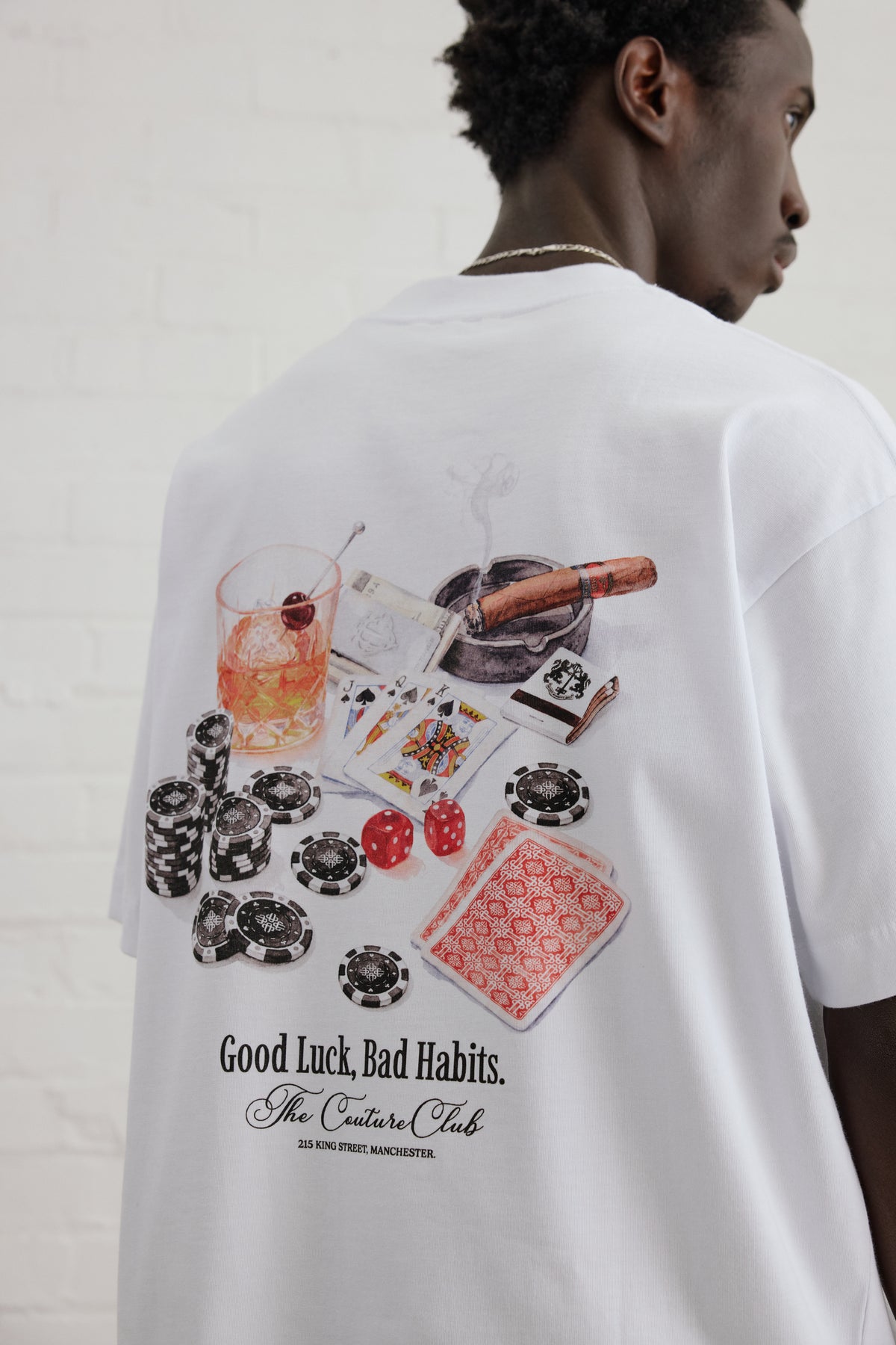 BAD HABITS GRAPHIC T-SHIRT - WHITE