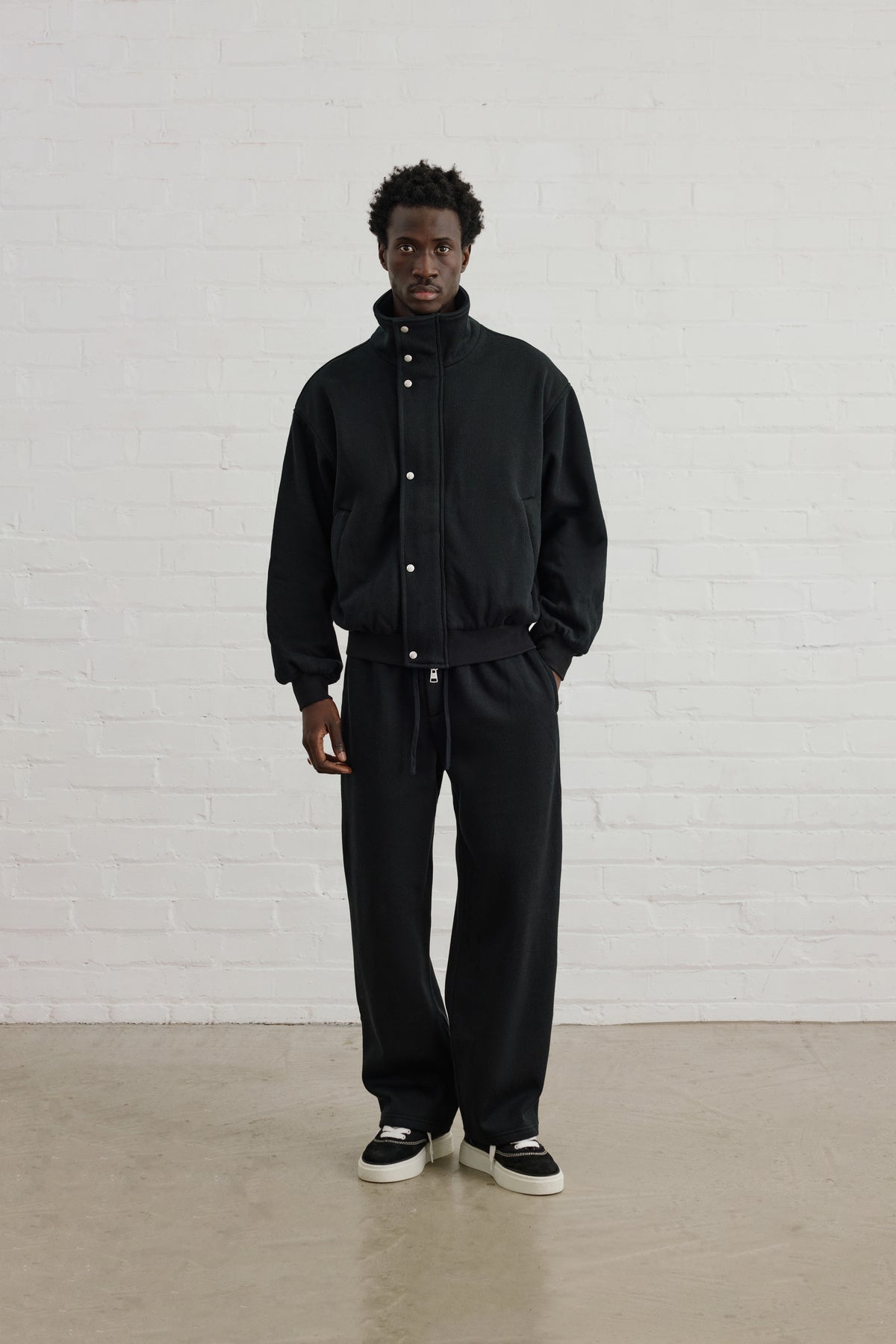 KNIT FLEECEBACK JOGGERS - BLACK