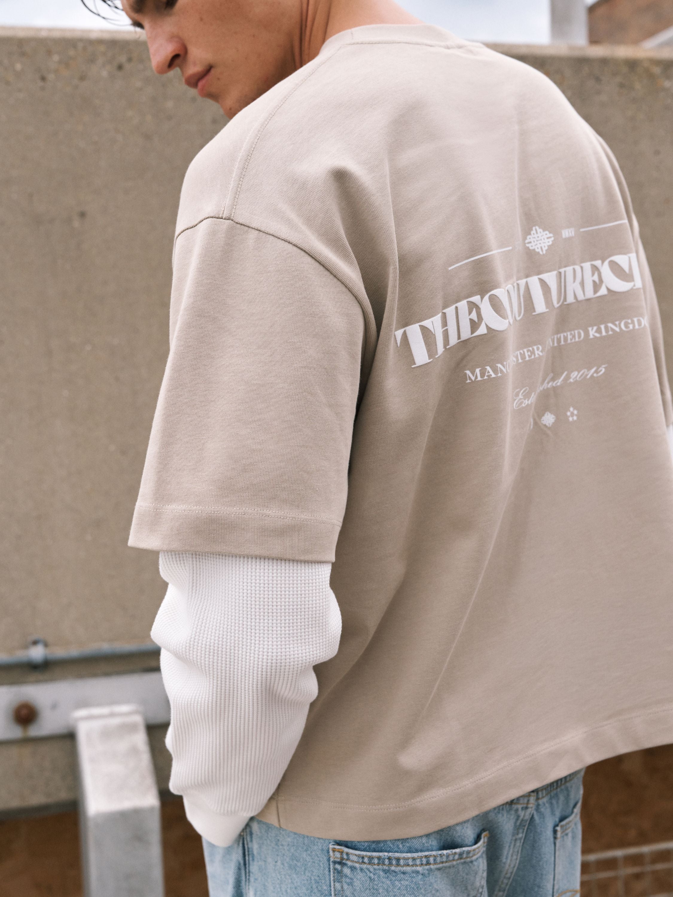 WAFFLE DOUBLE LAYER GRAPHIC T-SHIRT - MUSHROOM