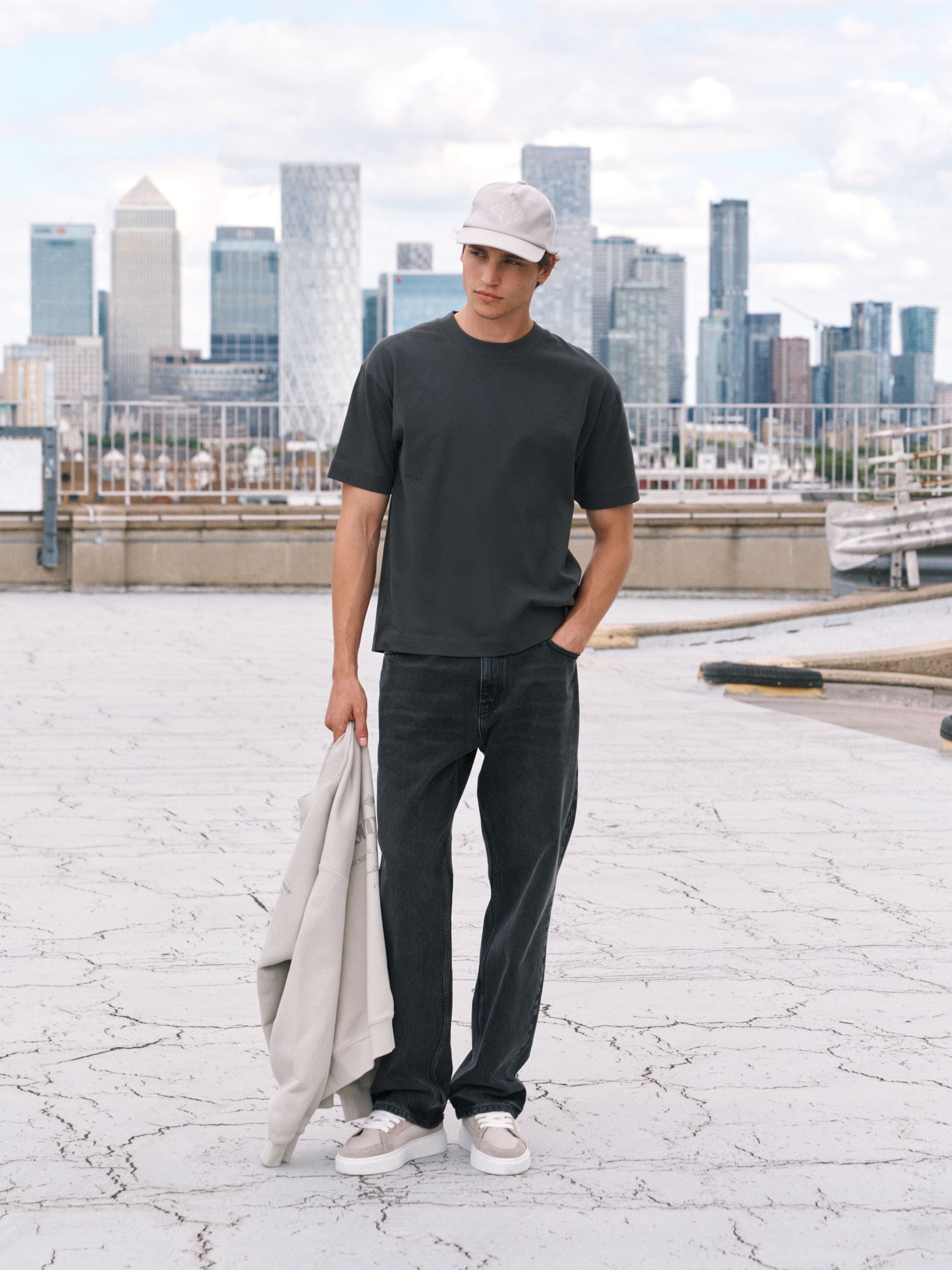 TONAL COPYRIGHT MULTI GRAPHIC T-SHIRT - CHARCOAL