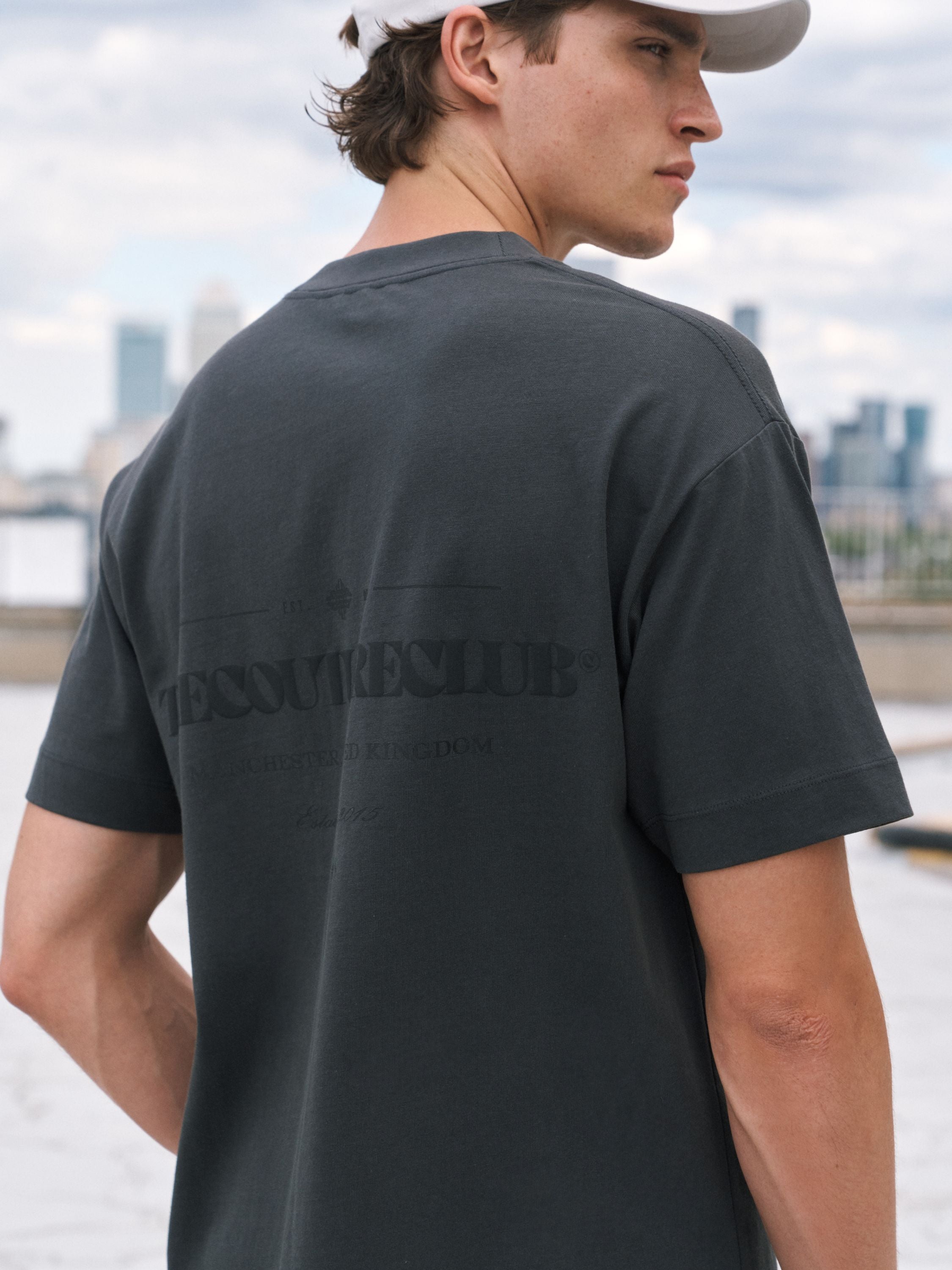TONAL COPYRIGHT MULTI GRAPHIC T-SHIRT - CHARCOAL