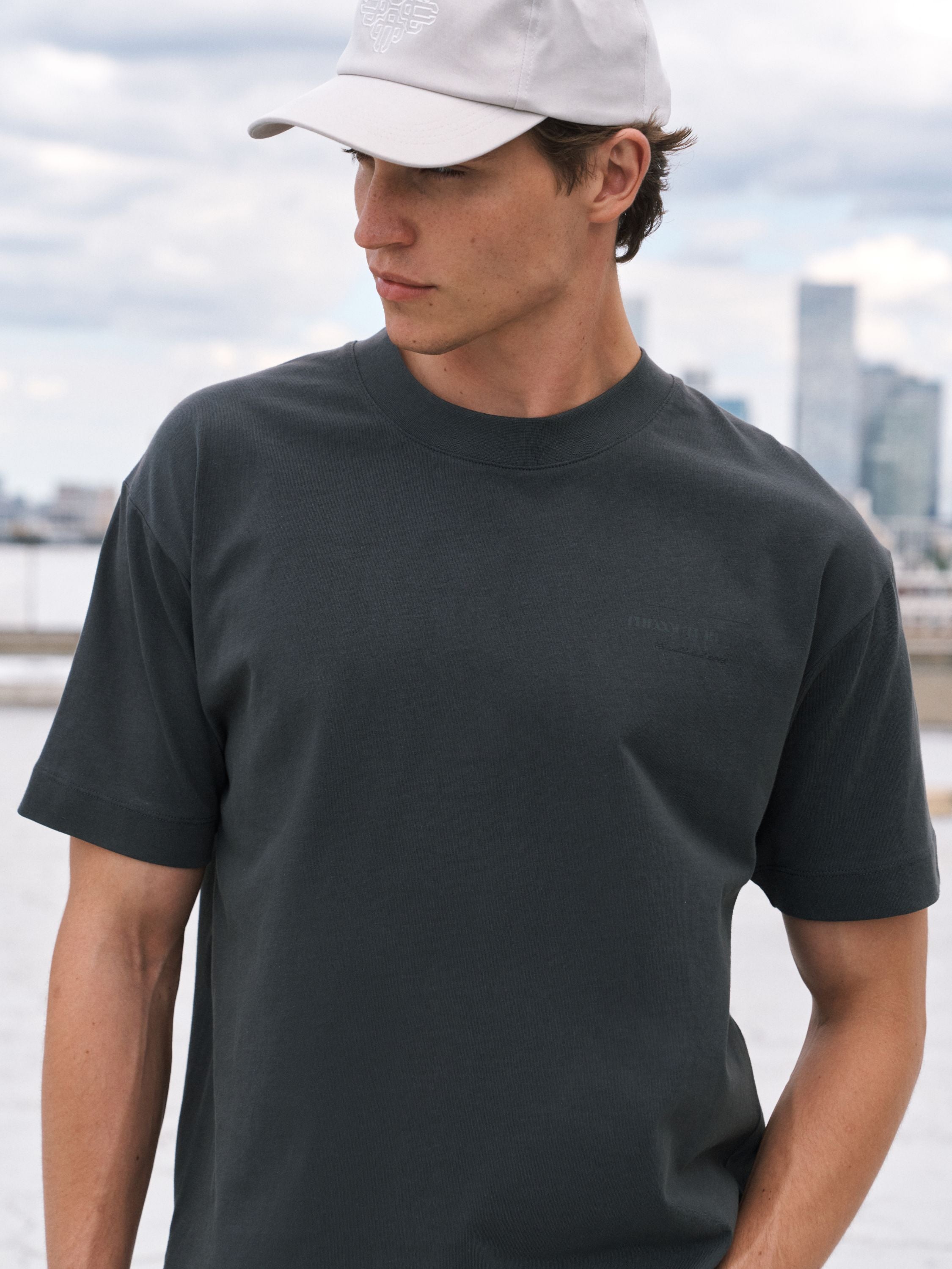 TONAL COPYRIGHT MULTI GRAPHIC T-SHIRT - CHARCOAL