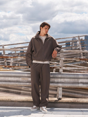 CUPRO PANELLED TROUSER - BROWN