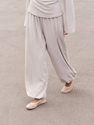 LIGHTWEIGHT BALLOON TROUSERS - STONE