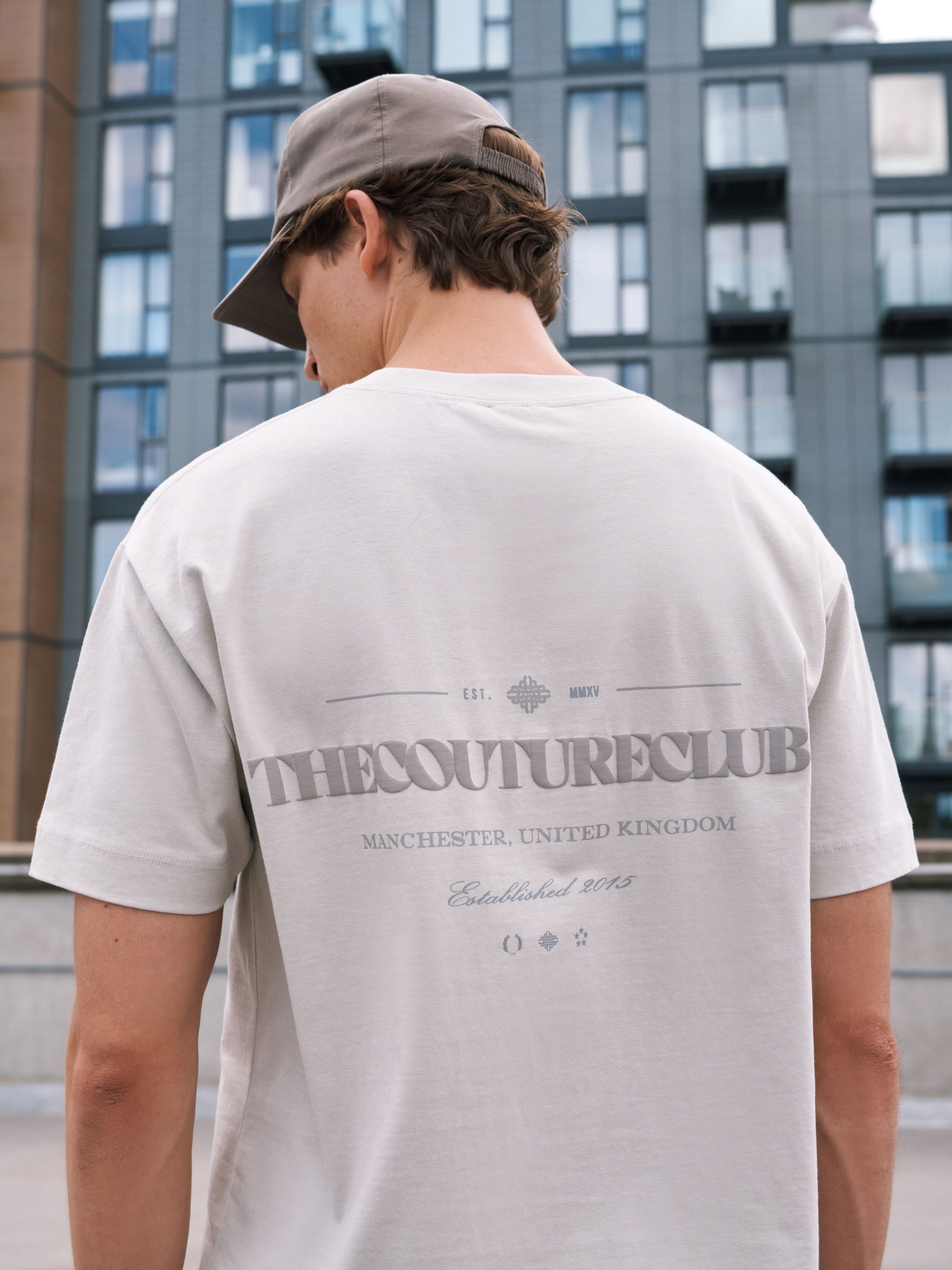 TONAL COPYRIGHT MULTI GRAPHIC T-SHIRT - STONE