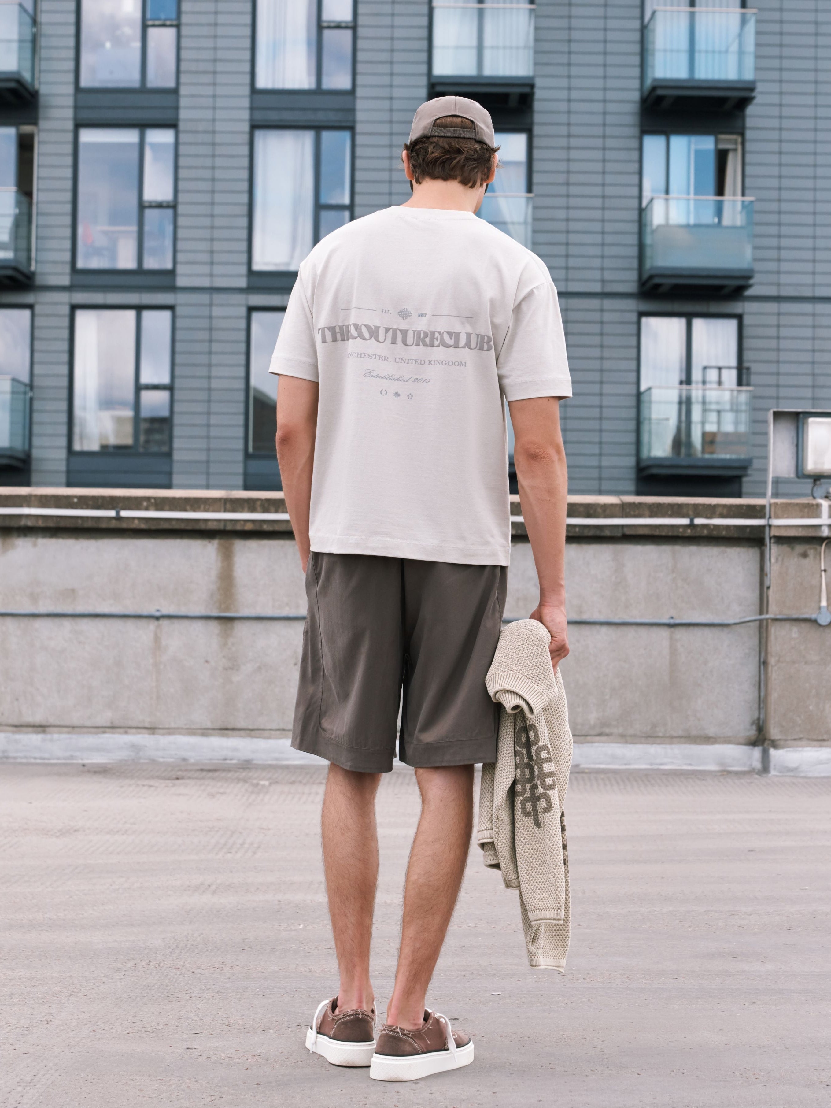 TONAL COPYRIGHT MULTI GRAPHIC T-SHIRT - STONE