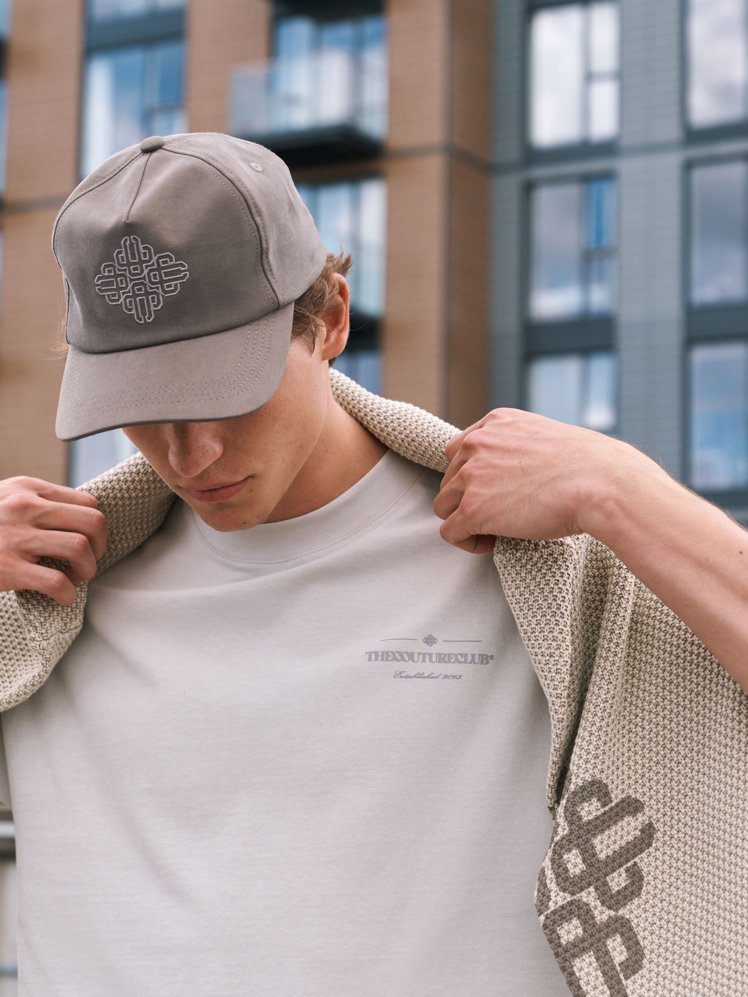 TONAL COPYRIGHT MULTI GRAPHIC T-SHIRT - STONE