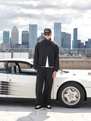 CUPRO PANELLED TROUSER - BLACK