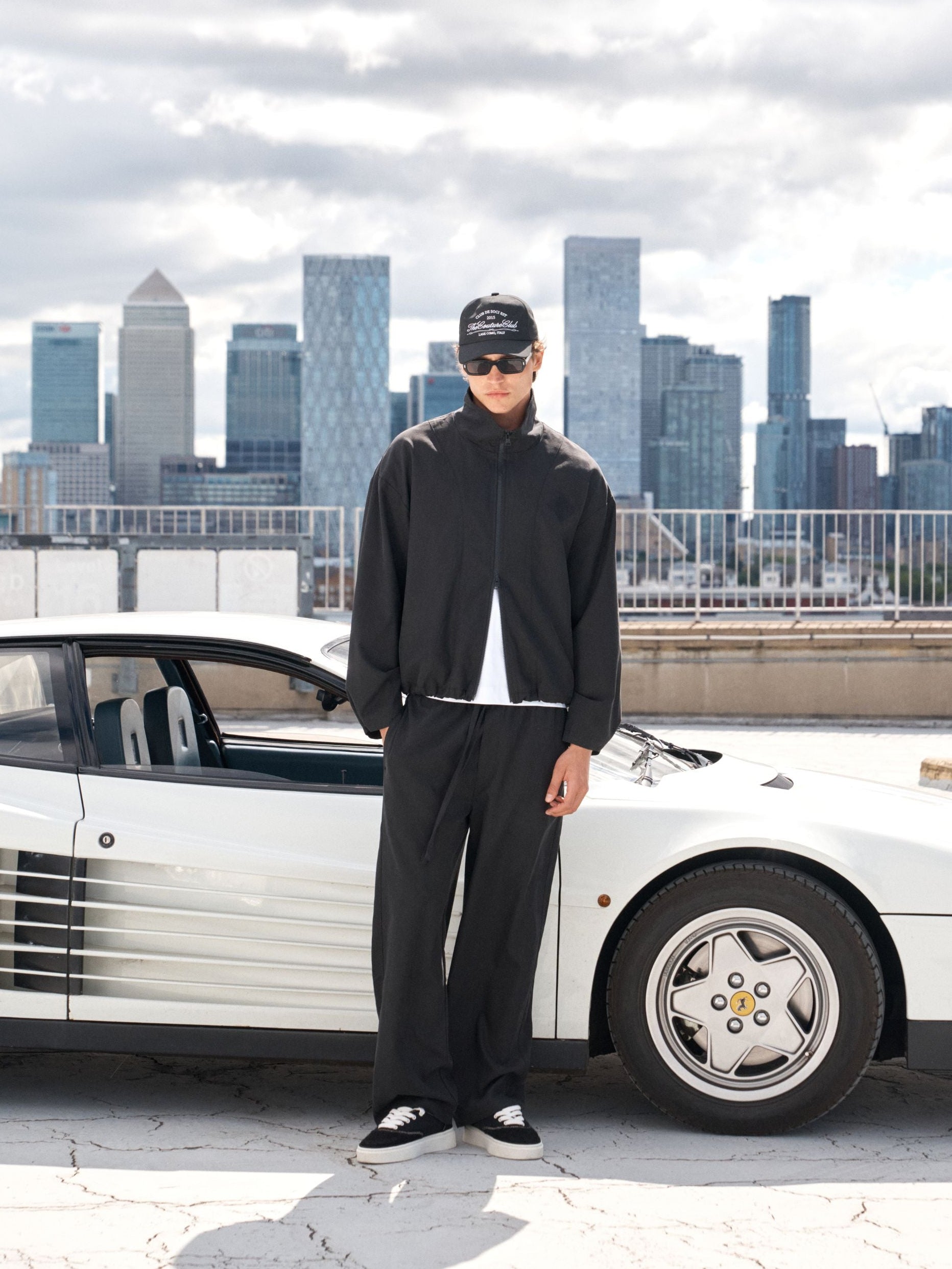 CUPRO PANELLED TROUSER - BLACK