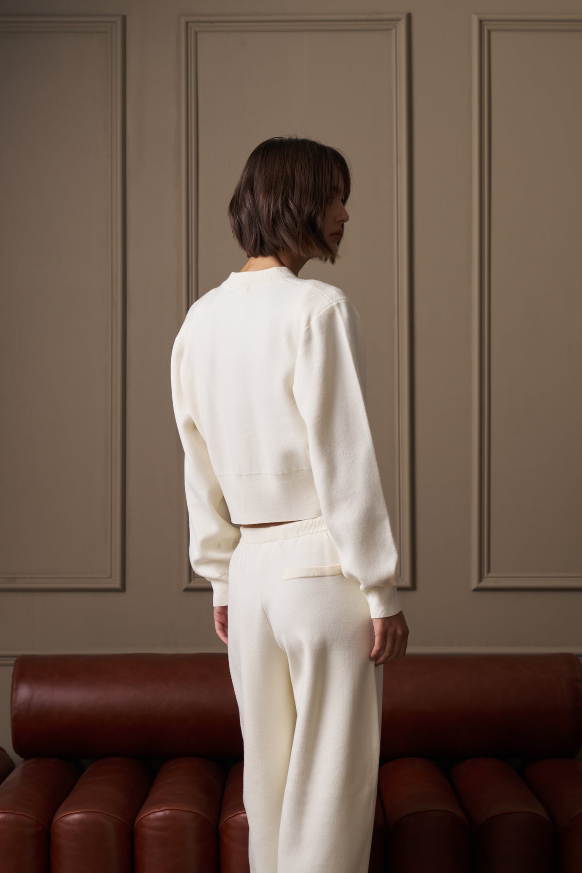 COMPACT KNIT CARDIGAN - CREAM