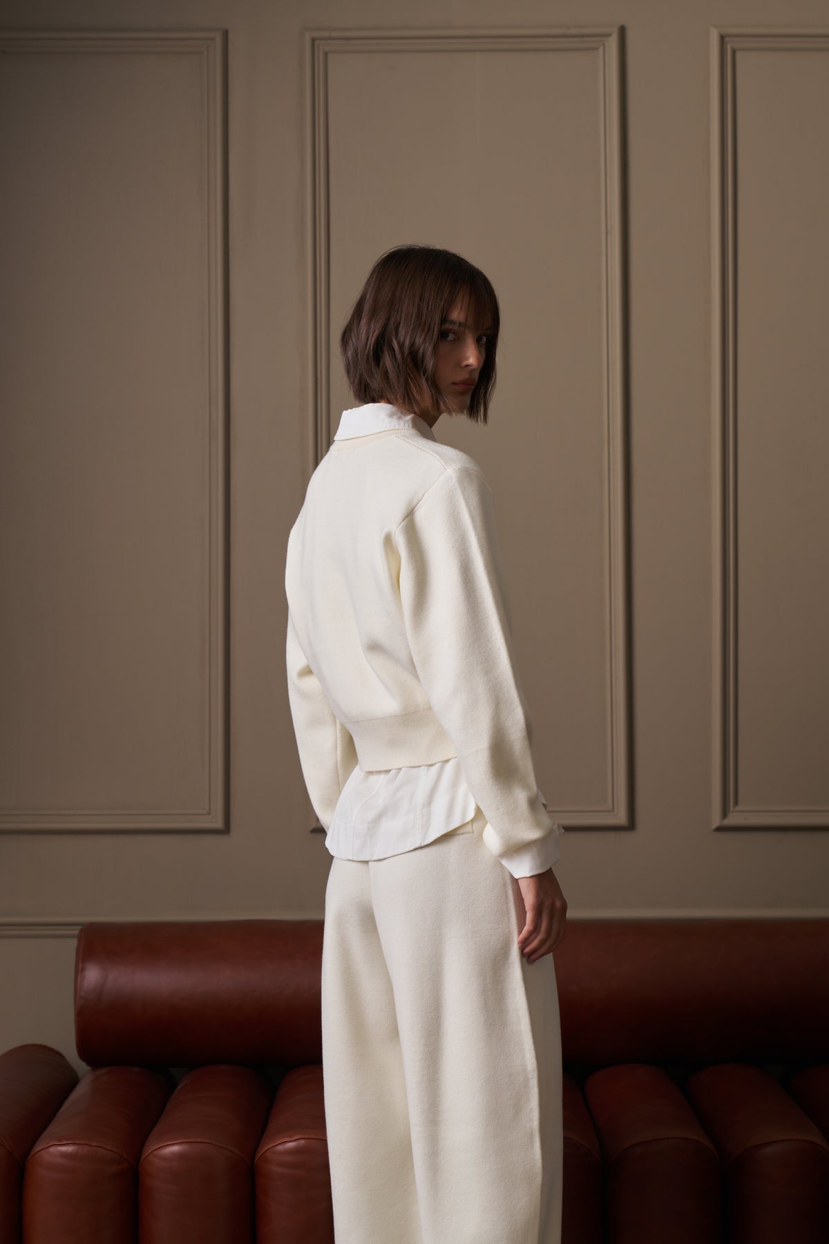 COMPACT KNIT CREW - CREAM
