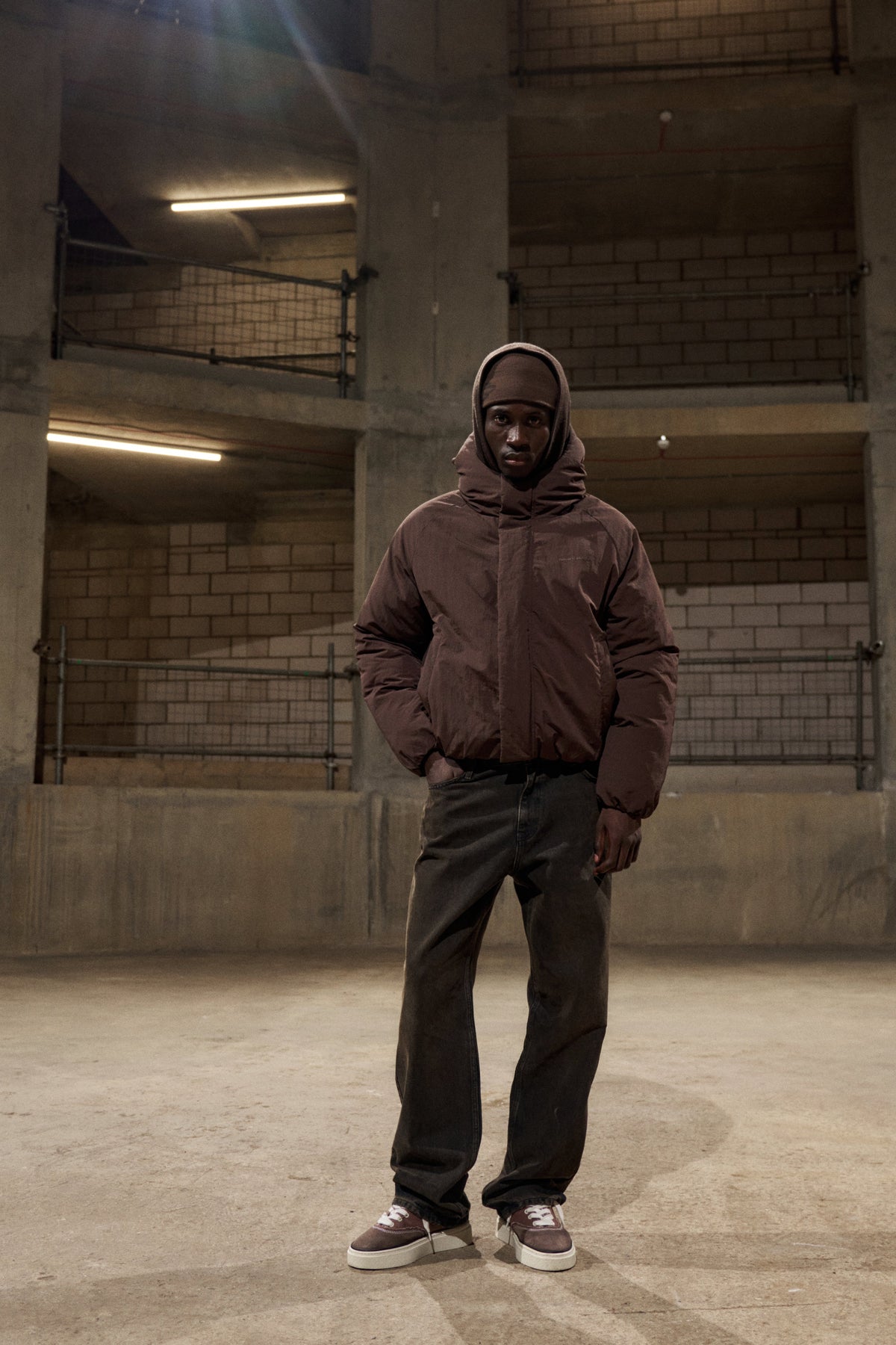 REVERSIBLE PUFFER COAT - BROWN
