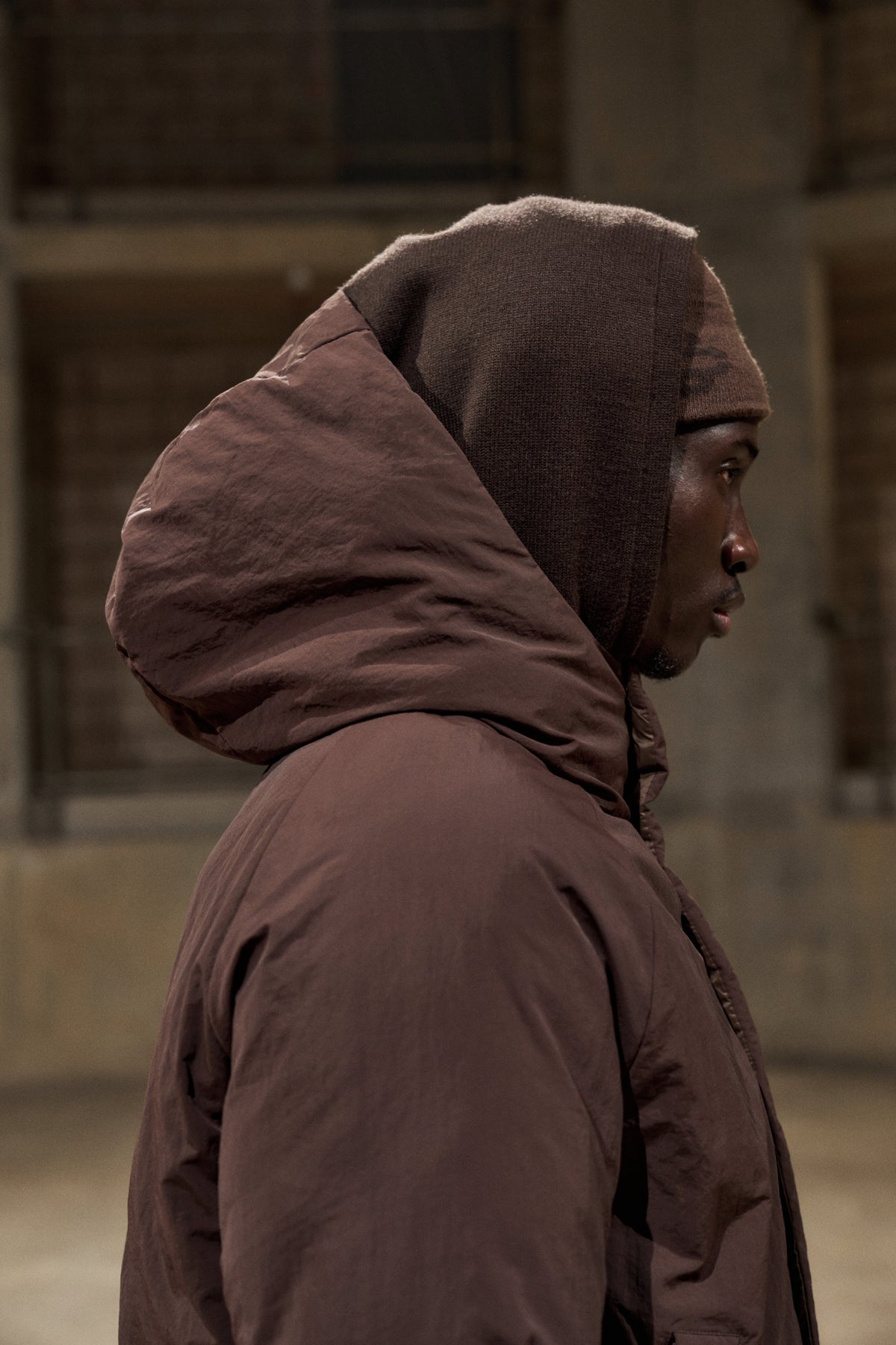 REVERSIBLE PUFFER COAT - BROWN