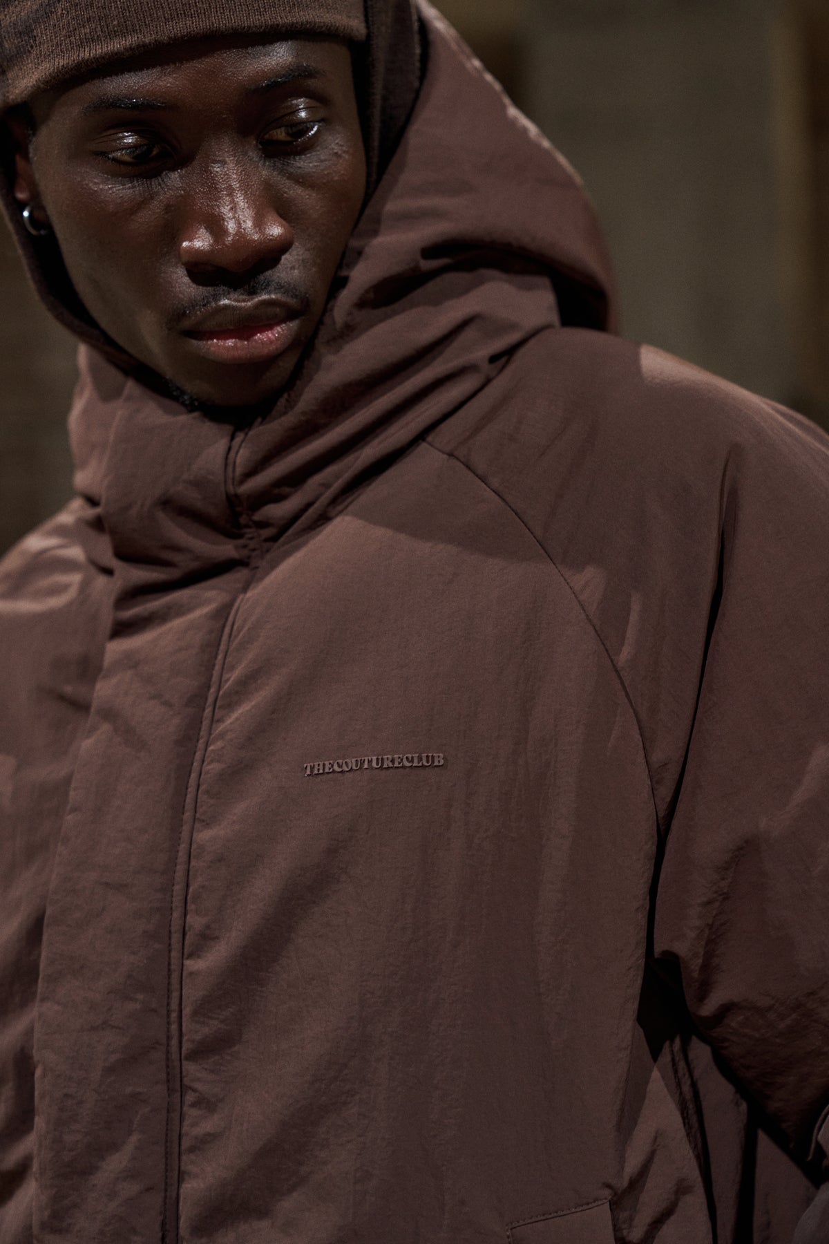 REVERSIBLE PUFFER COAT - BROWN