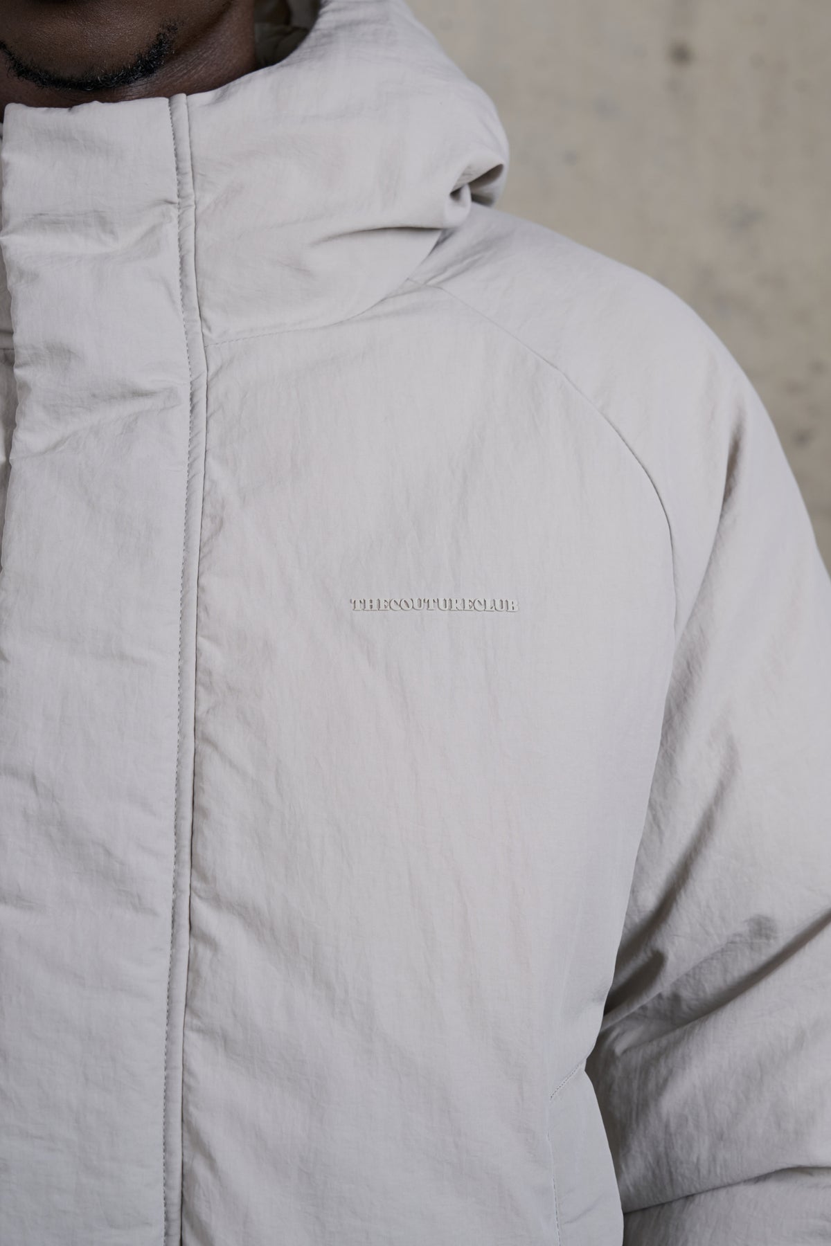 REVERSIBLE PUFFER COAT - LIGHT GREY