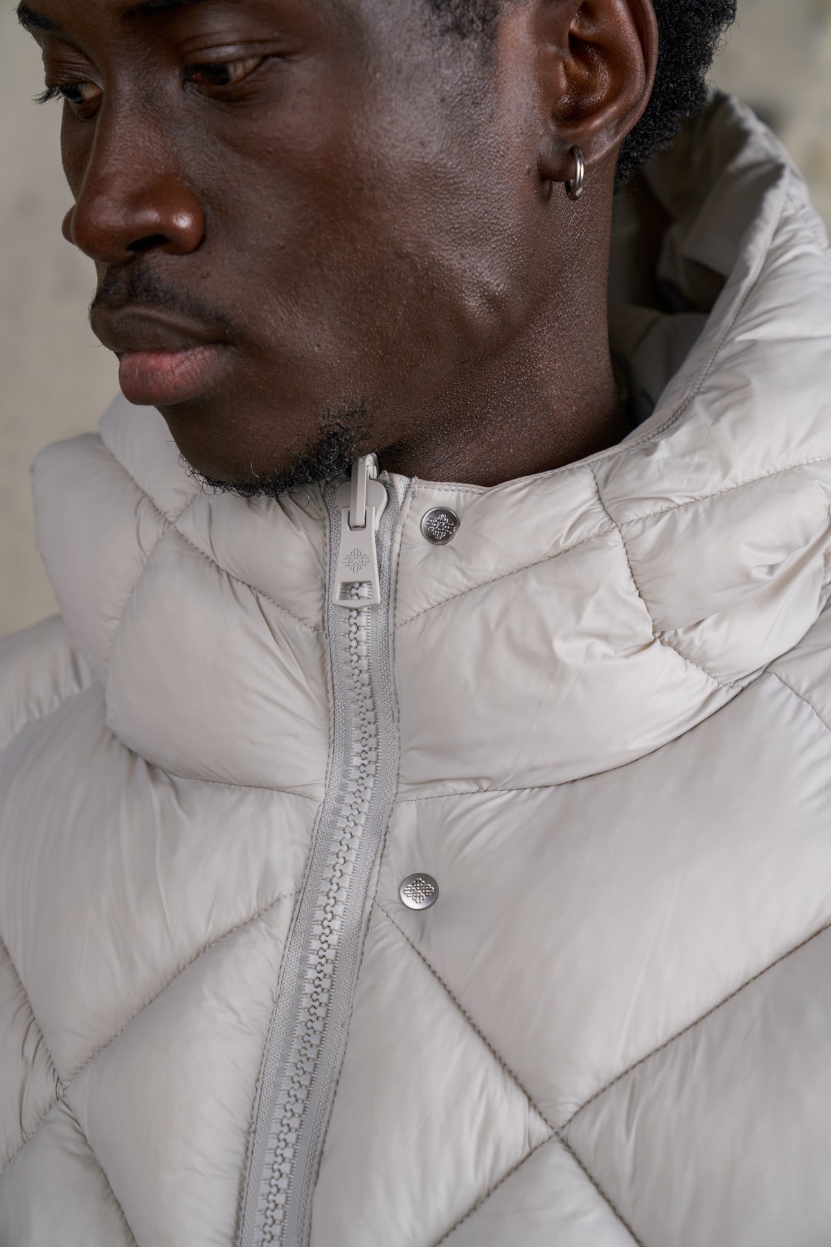 REVERSIBLE PUFFER COAT - LIGHT GREY
