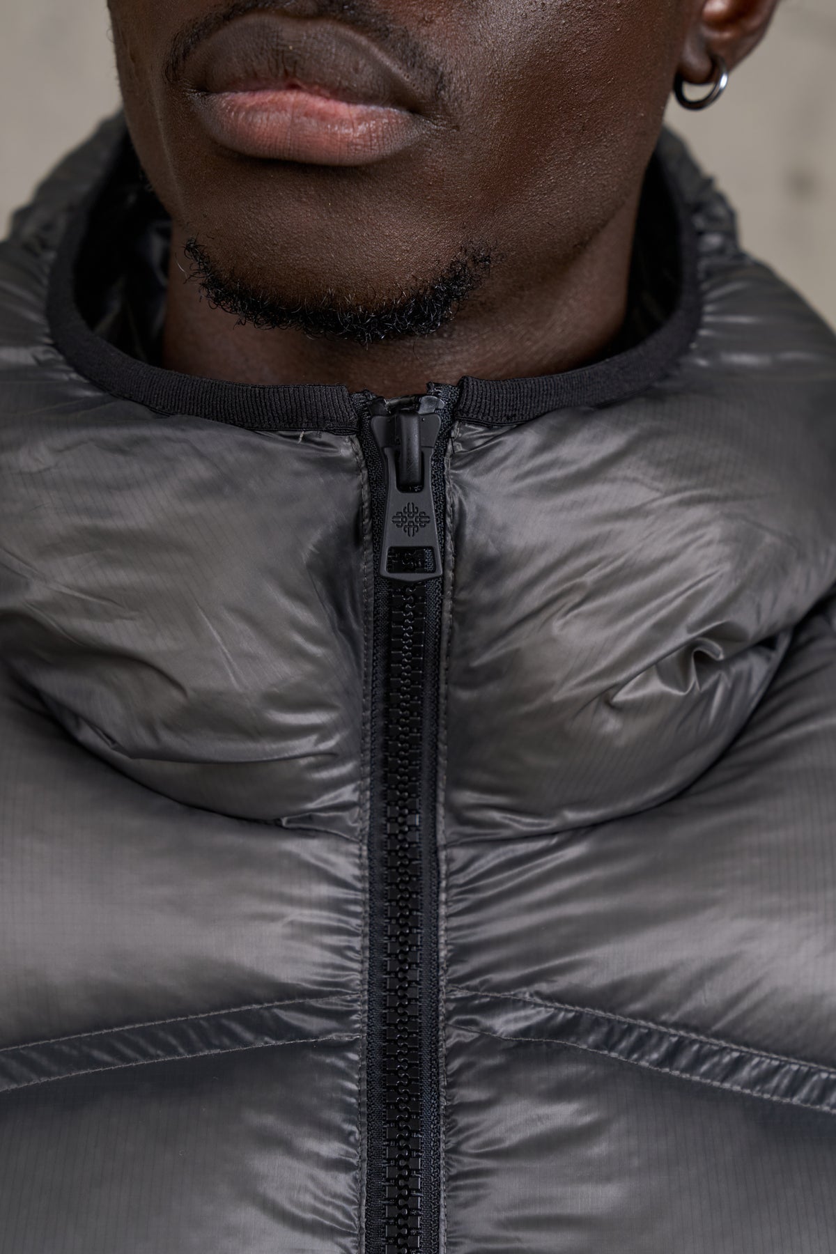 TRANSLUCENT PUFFER COAT - KHAKI