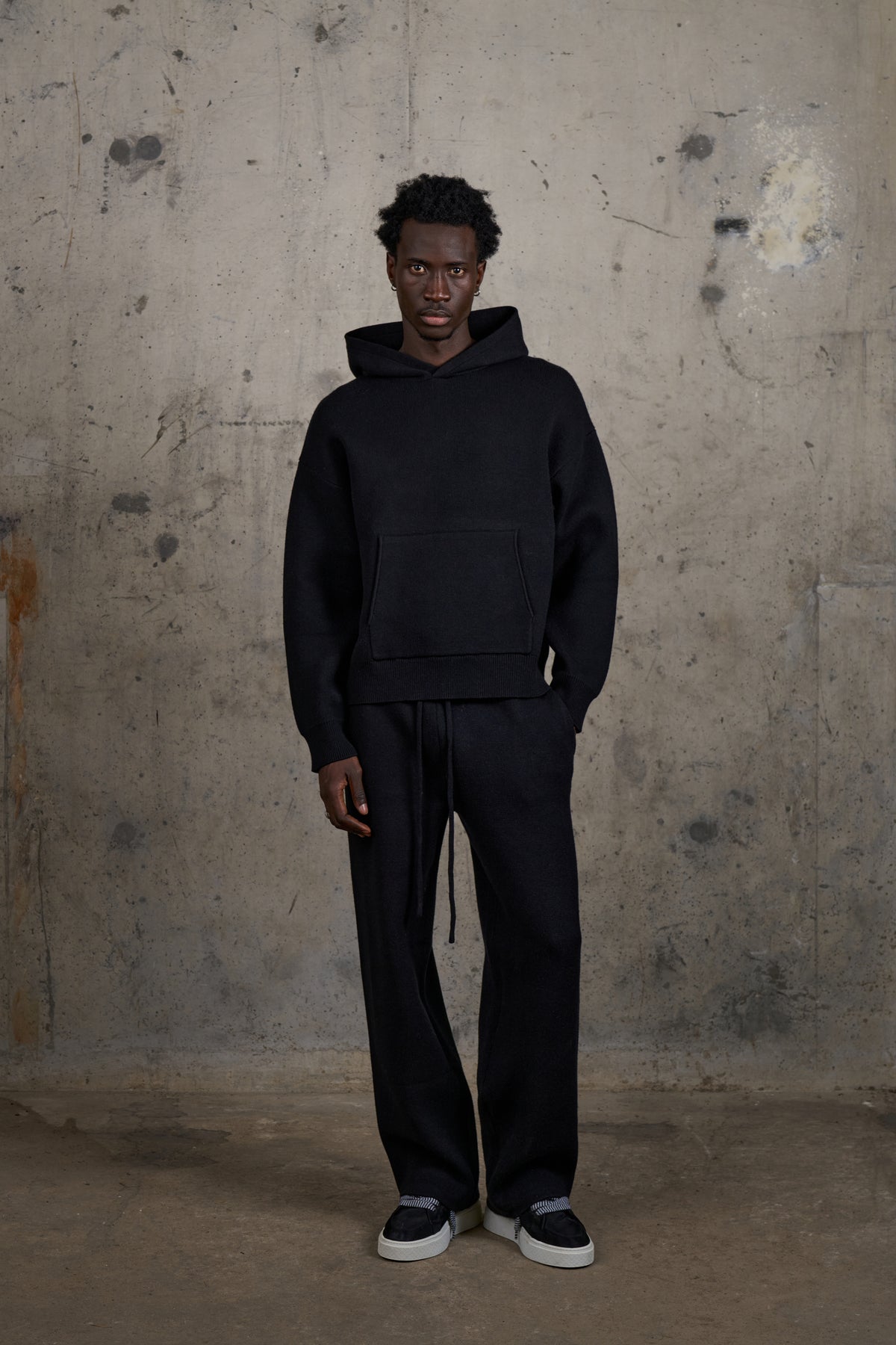 COMPACT KNIT COPYRIGHT JOGGERS - BLACK