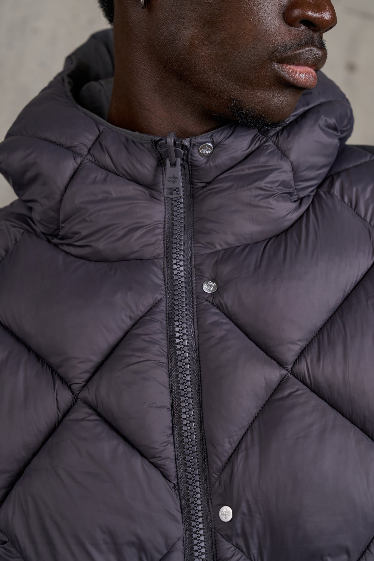 REVERSIBLE PUFFER COAT - CHARCOAL
