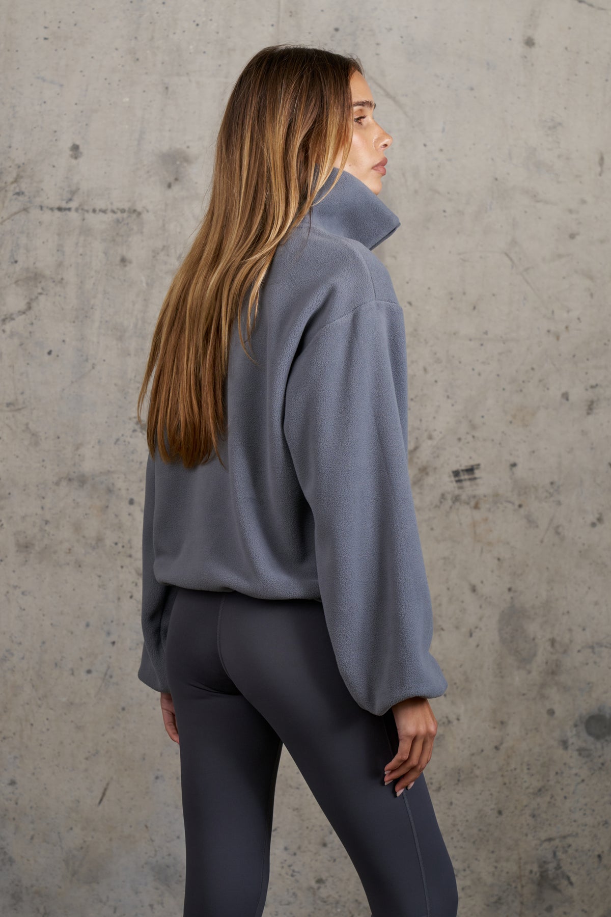 COMPACT FLEECE QUARTER ZIP - GRAPHITE