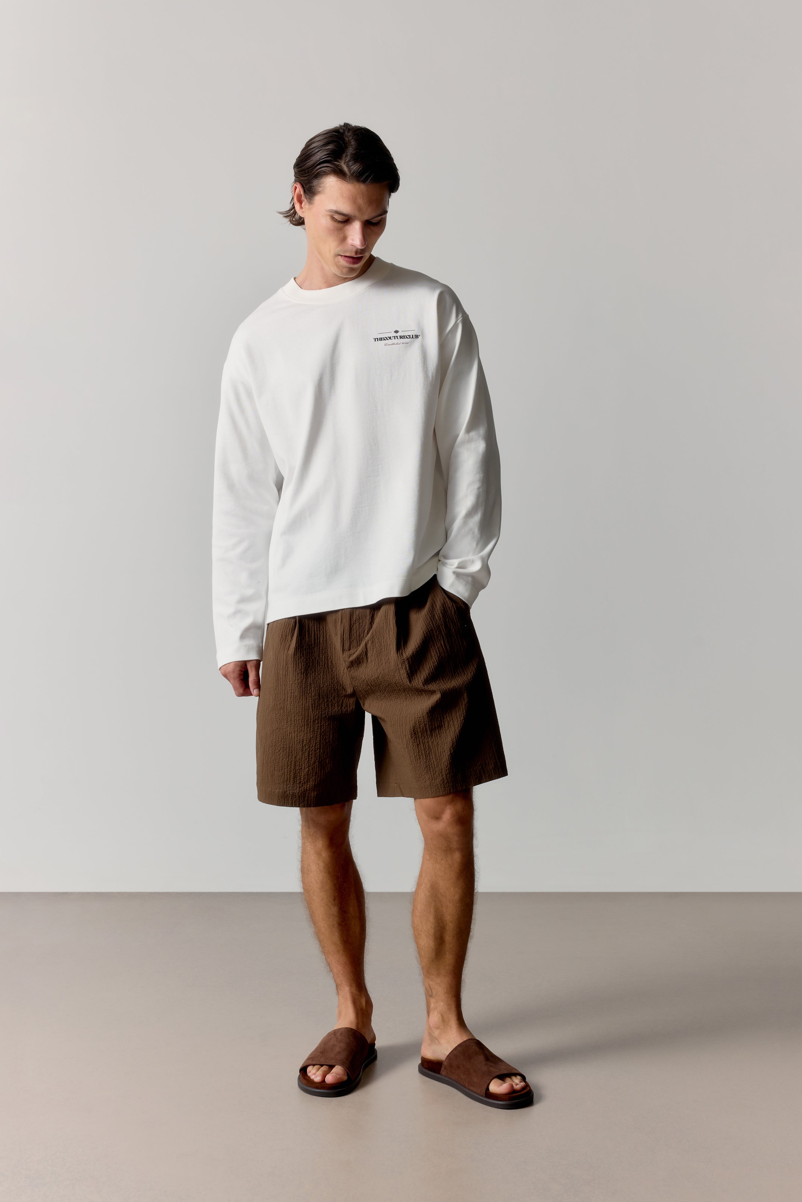 COPYRIGHT LONG SLEEVE T-SHIRT - OFF WHITE BROWN