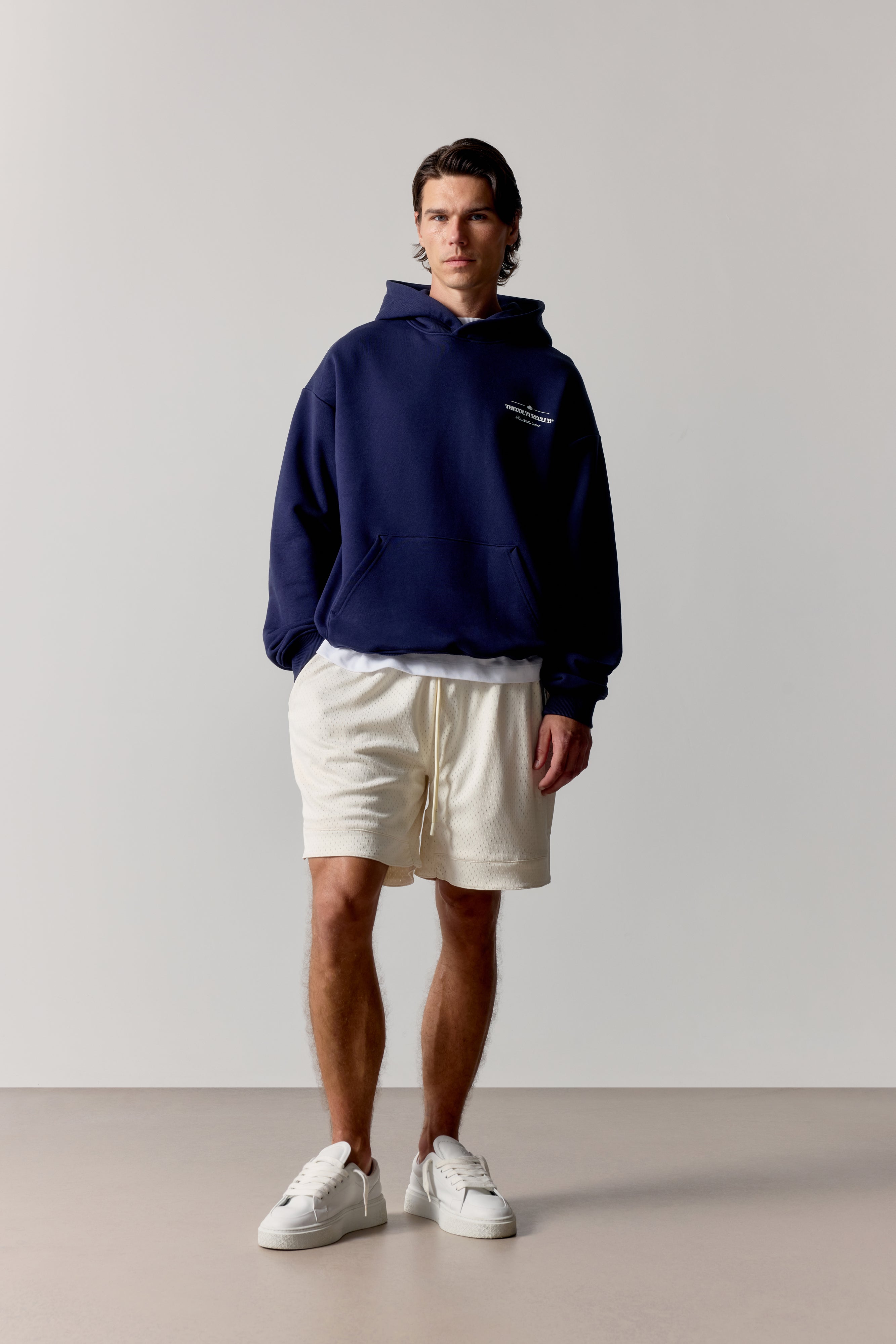 MULTI FONT GRAPHIC HOODIE - NAVY